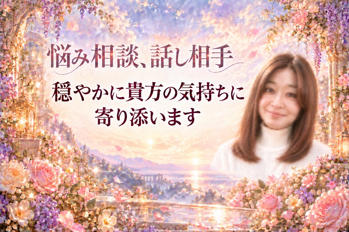 貴方のお悩み雑談を優しく愛情込めてお聞きします 波乱万丈の人生経験を踏まえて貴方の心に寄り添います イメージ1