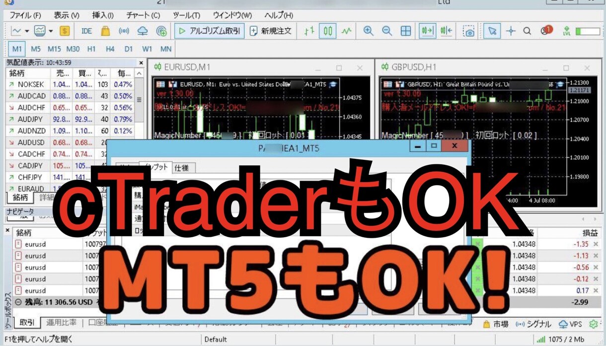 MT4MT5→MT4MT5の高速コピーをします cTraderにも対応！異種間コピーも可！取引を忠実に再現！ イメージ3