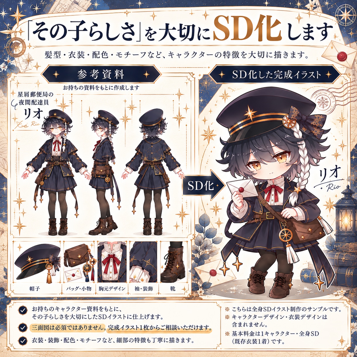 キャラクターを可愛い全身SDにします 完成済みキャラの特徴を大切に可愛くSD化 イメージ2