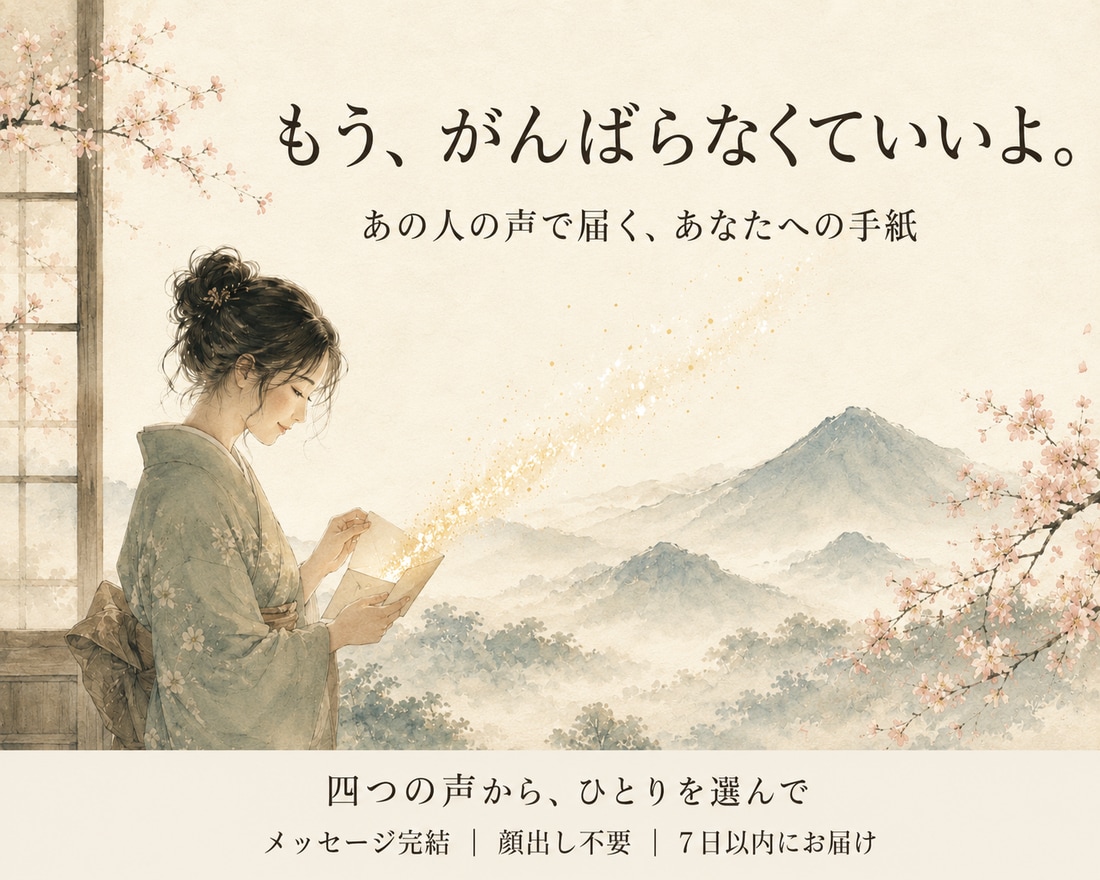 あの人の声で、あなたへの手紙をお届けします 自分にかけられなかった一言で未来が開かれる イメージ1