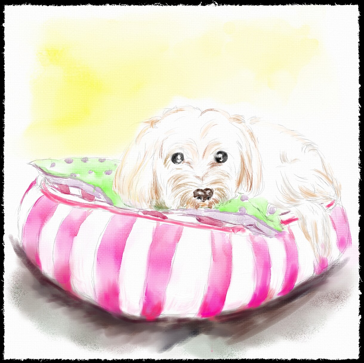 ペットの似顔絵をデジタル水彩画で描きます 大好きなペットの似顔絵をいろんなものにプリントしてみませんか イメージ5