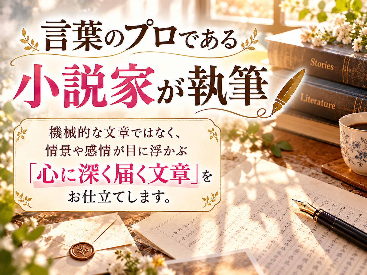 プロ小説家が心温まる手紙・体験談・記事を代筆します 大切な人や読者へ感動を届けるために、真心を込めて執筆します イメージ3