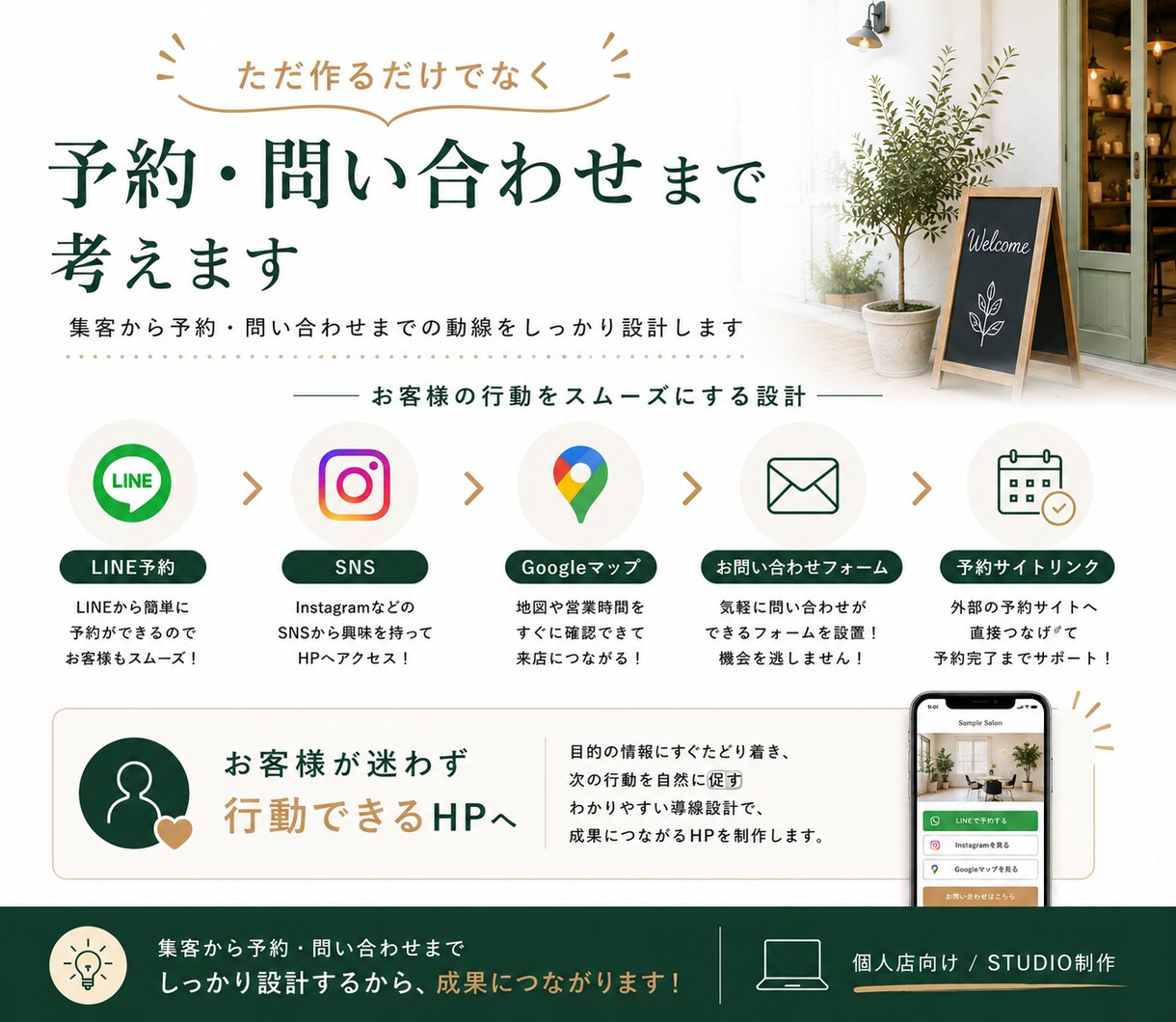 初めてでも安心！開業直後の個人店HPを制作します 原稿整理・予約導線・独自ドメイン接続までまるごとサポート イメージ5