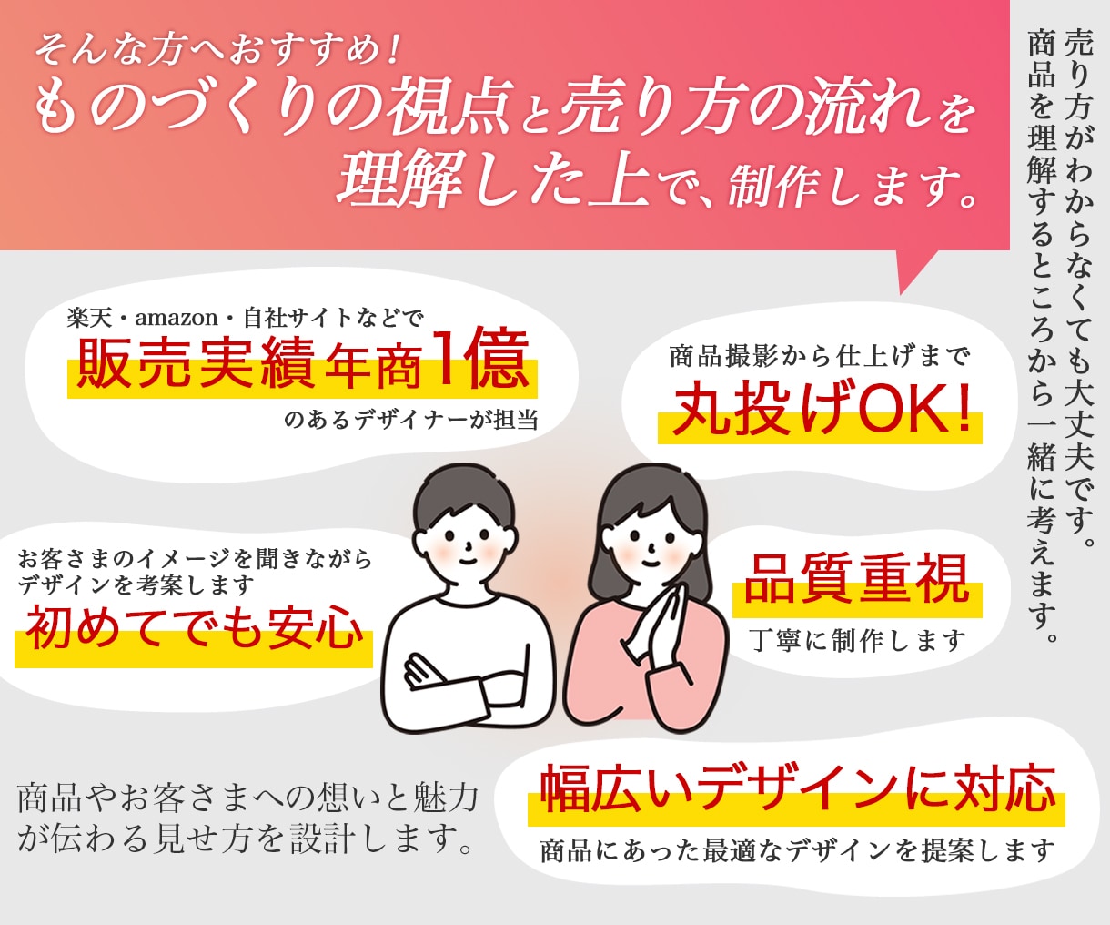 つくり手の視点で売り方を考える商品画像作ります EC販売年商１億円の売り上げを達成したデザイナーがサポート！ イメージ3