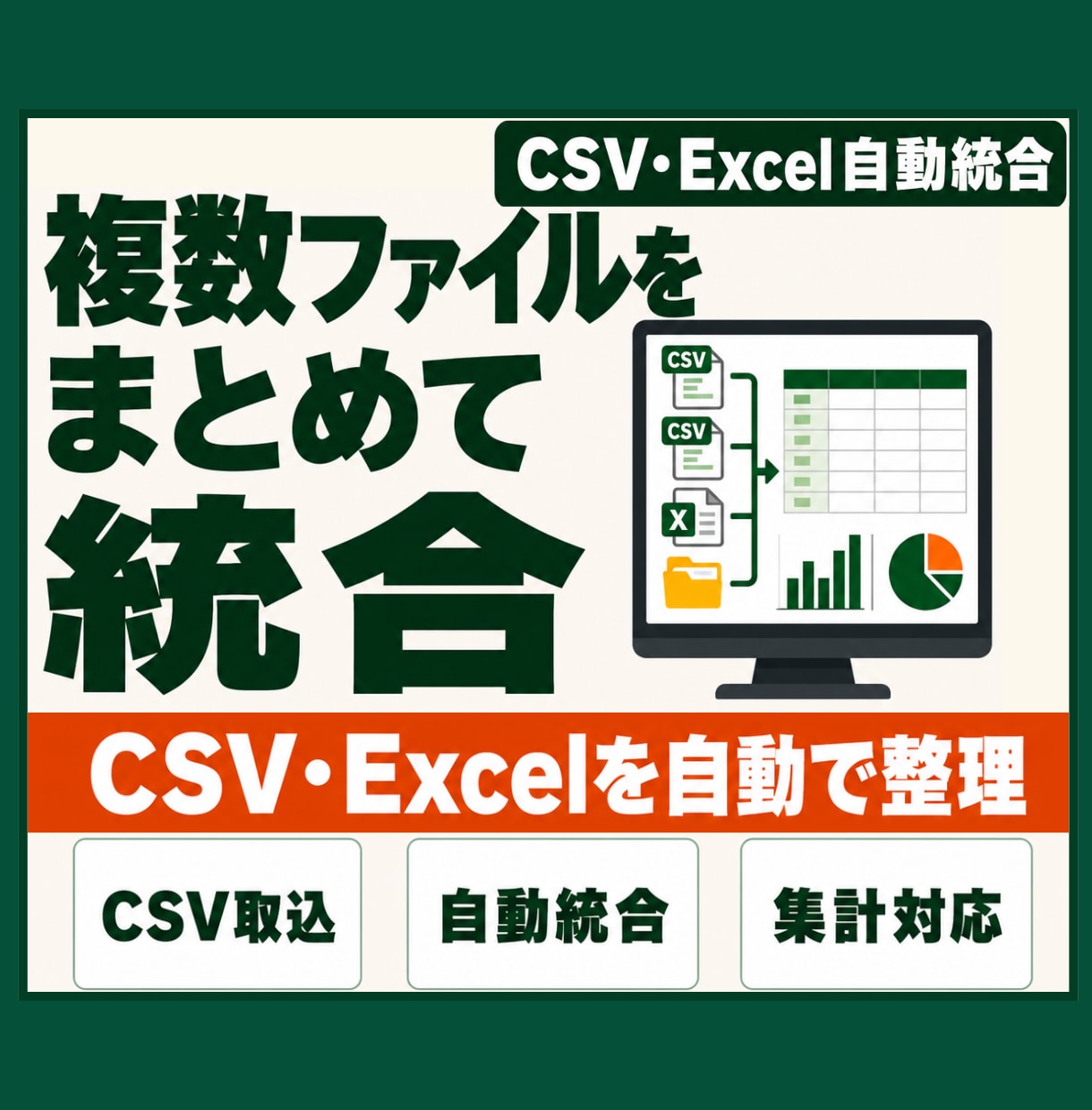 複数CSV・Excelファイルを自動統合します Power Queryで結合・整形・更新を効率化 イメージ1