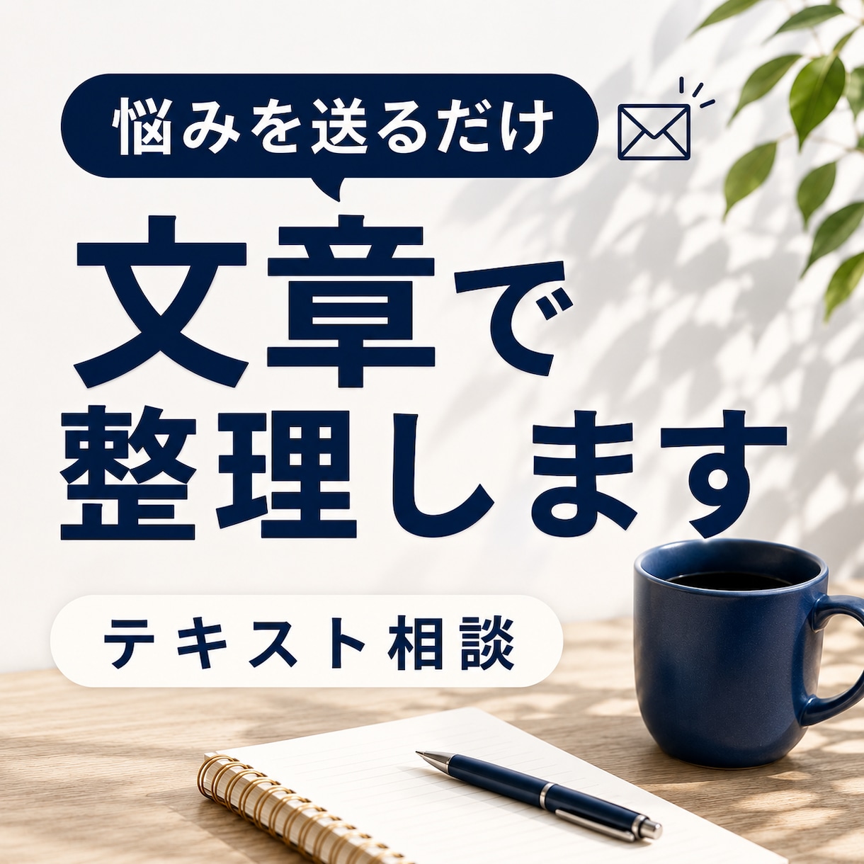 ぐるぐる考えてしまう悩みを言葉にします 何に困っているのか、次にどう考えればいいのかを整理します イメージ1