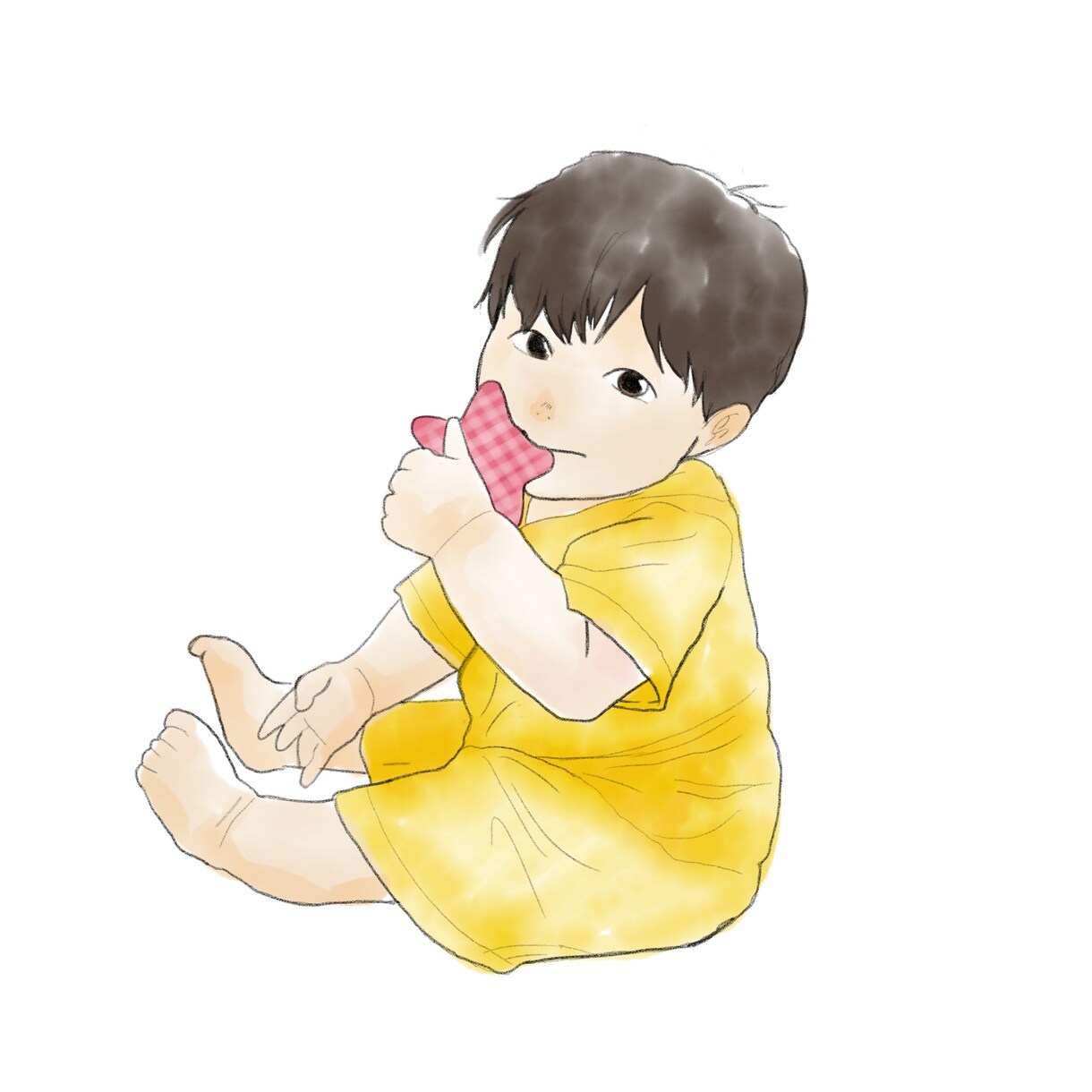 お手頃価格でお子様の水彩風イラストを制作します 【制作実績のための特別価格！（3名まで）】 イメージ3
