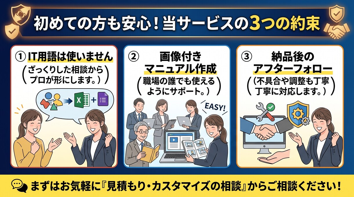 丸投げOK！Excel等の面倒な集計を自動化します 知識ゼロで相談OK！業務に合わせたオーダーメイドツールを作成 イメージ4