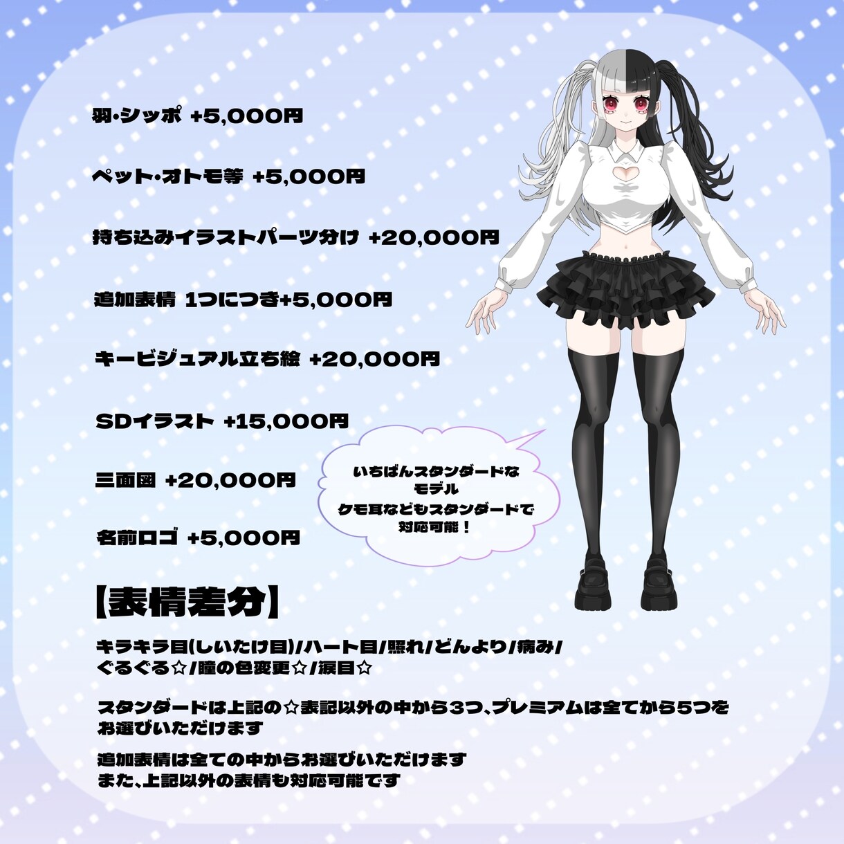 Vtuberの立ち絵〜モデリング一括制作します 実績向上のため先着5名様格安ご提供！値段以上のクオリティを。 イメージ3