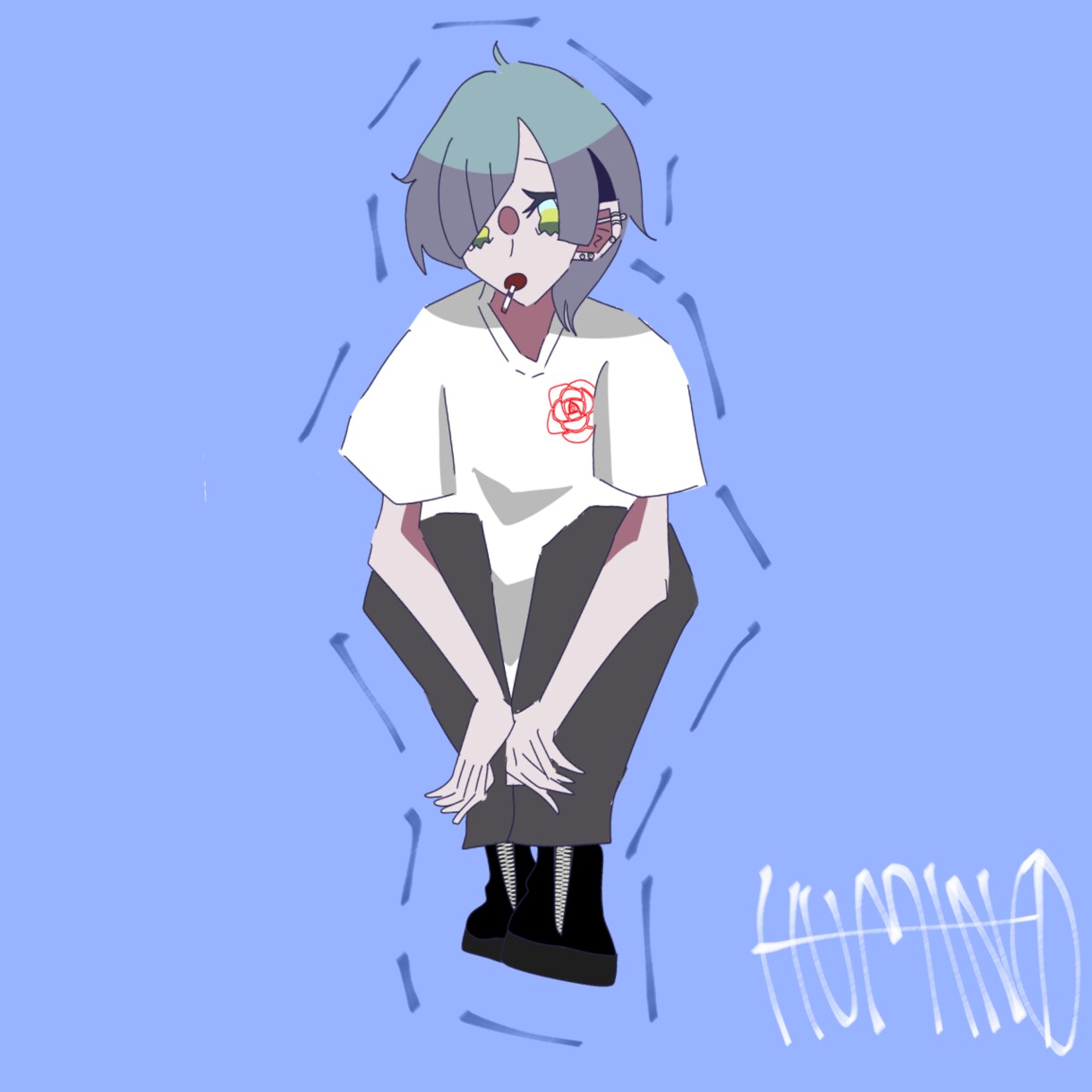 シンプルで中性的な人物を描きます 中性的な子が好きな方はぜひご依頼お願いします イメージ2