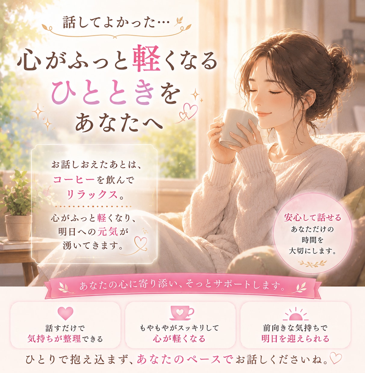 職場のストレス、転職の迷い、仕事の悩みをお聞きます 占いでもお話だけでもOK、あなたの気持ち大切に受け止めます。 イメージ4