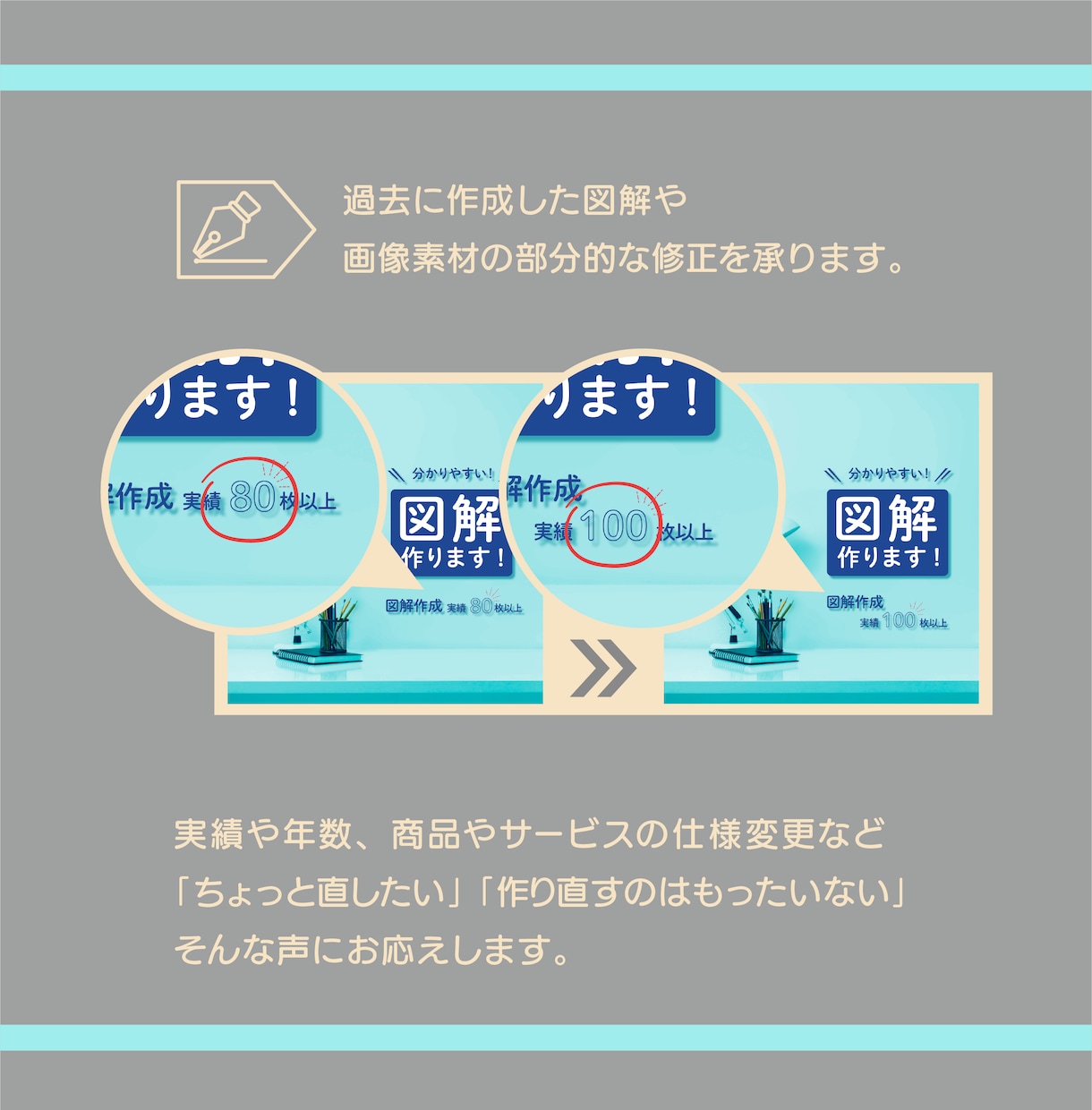 図解、画像素材の部分修正します 部分的にちょっと直したい…そんな時に！ イメージ2