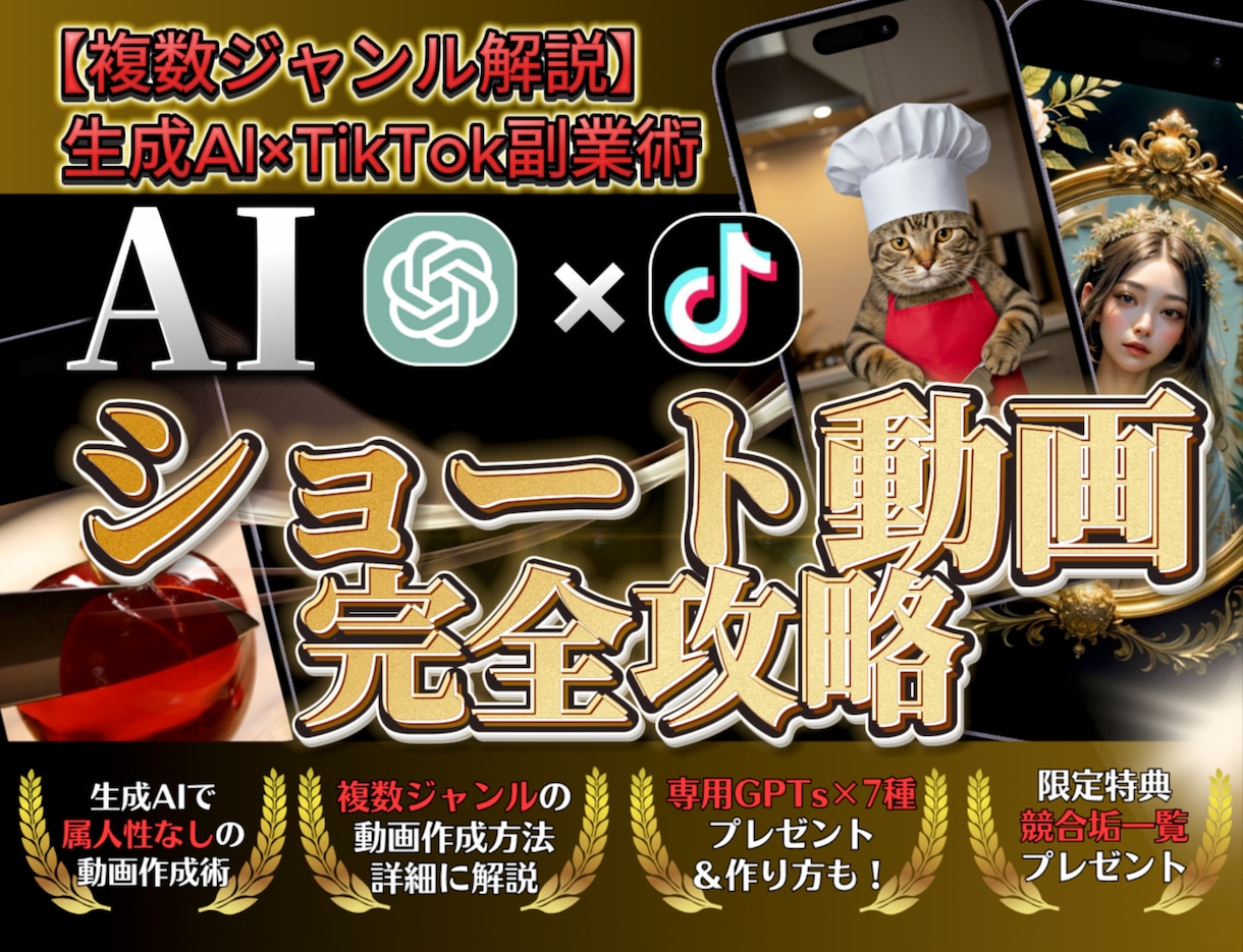 AI×ショート動画完全攻略ガイド教えます 【GPTsプレゼント】属人性なし簡単動画作成で誰でもAI副業 イメージ1