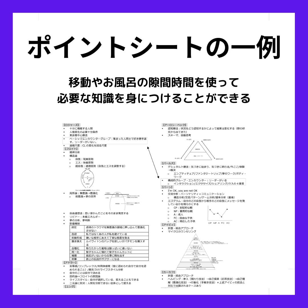 キャリコン学科ポイントまとめシートをお渡します キャリコン合格者が試験前に活用していた自作のまとめシート！ イメージ5