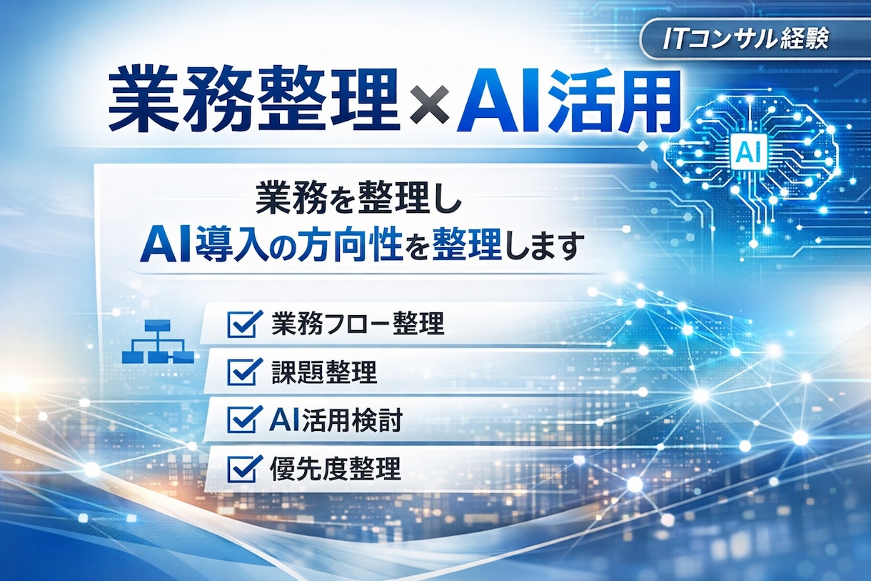業務整理からAI活用・IT化検討資料を作成します 業務課題整理＋AI活用検討資料を作成 イメージ1