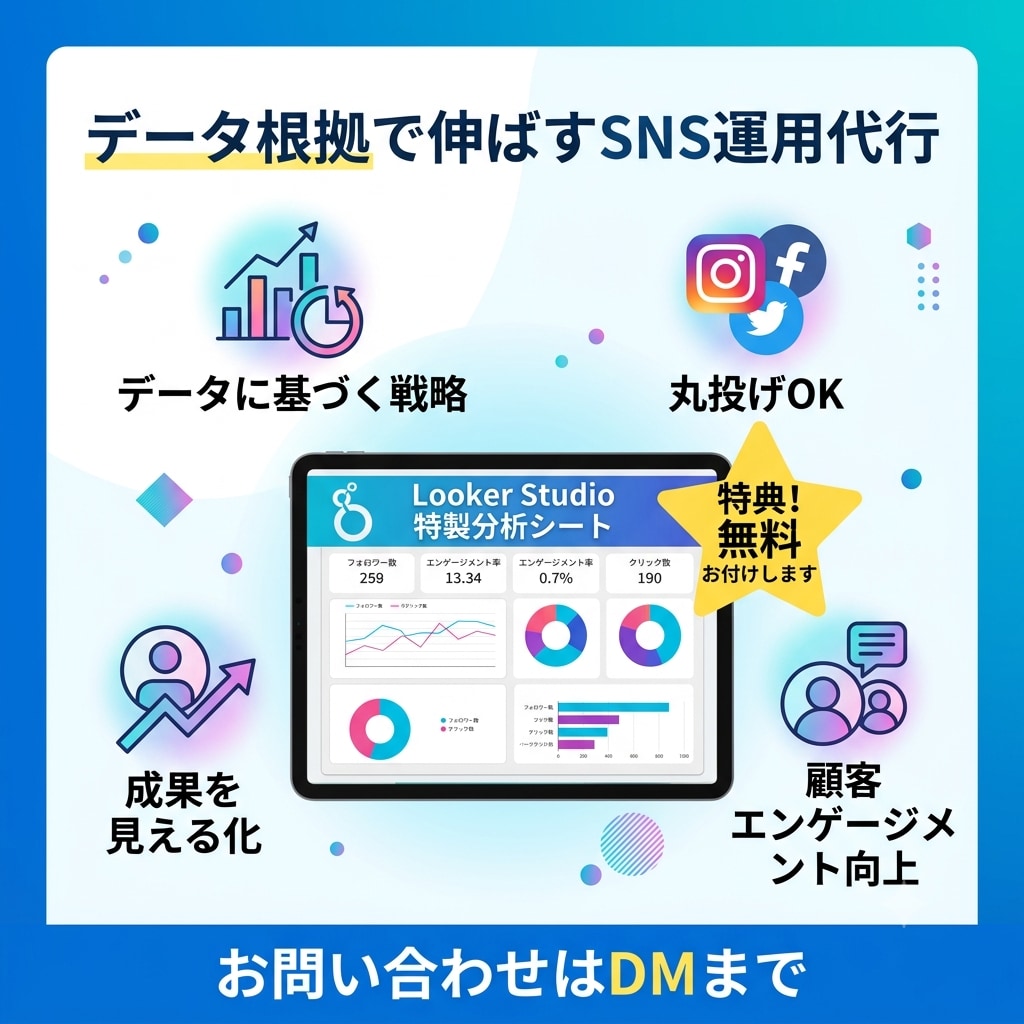 SNS運用、データ分析サポートします データ根拠で伸ばすSNS運用代行★自動分析シート付き イメージ1