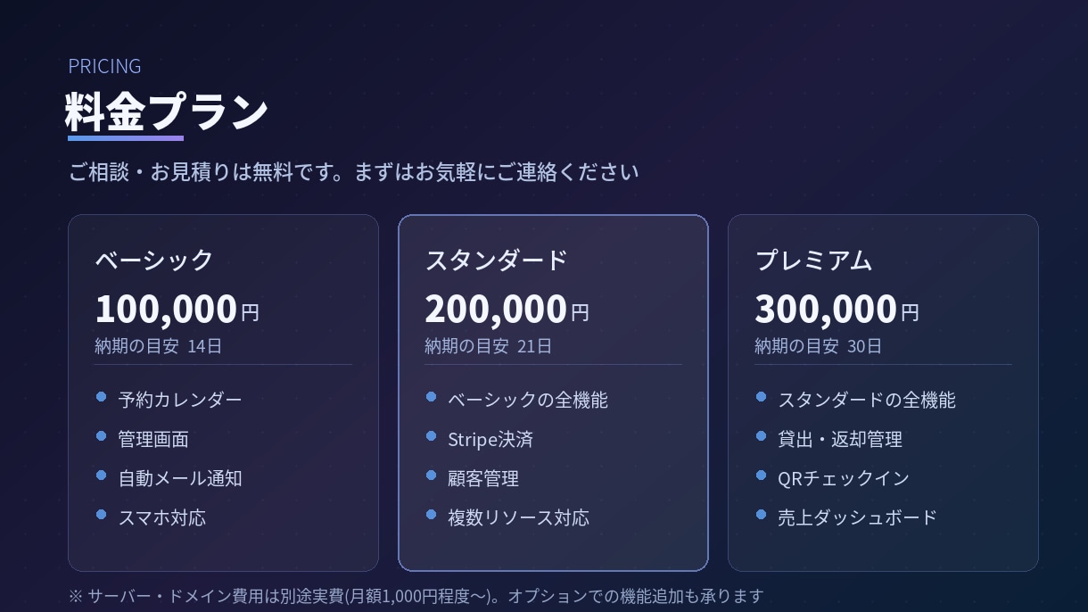 予約・貸出管理システムを開発しますます 稼働中の予約SaaS運営者が作る、現場で使えるシステム イメージ3