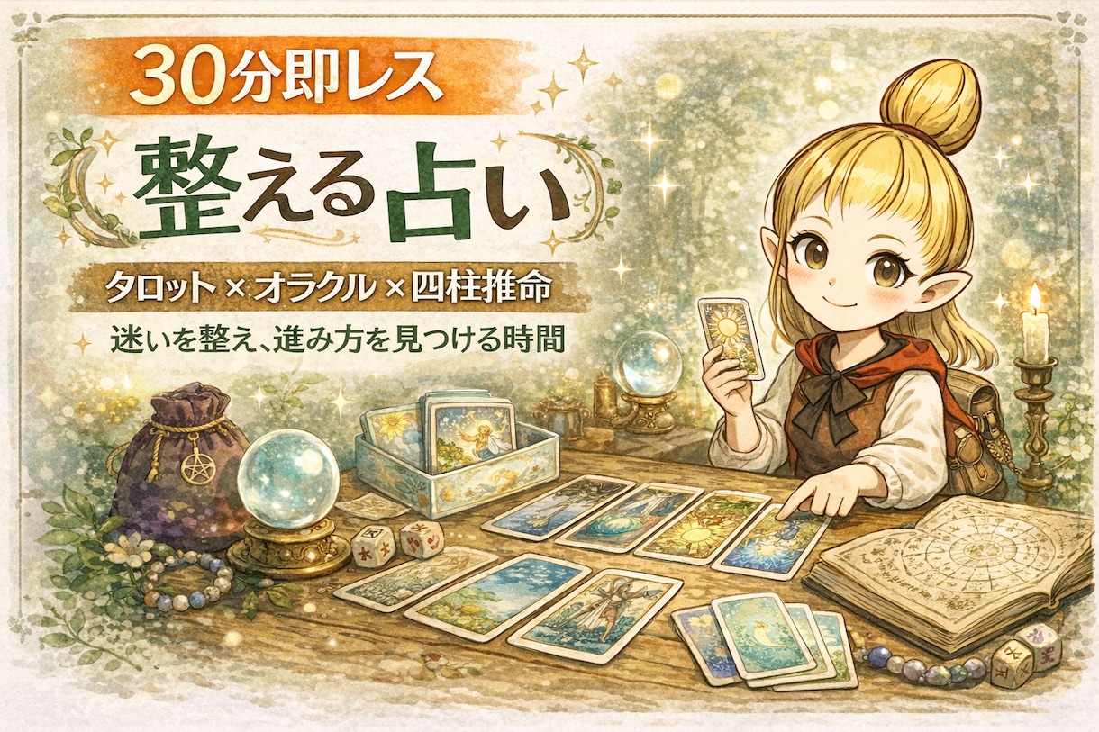 チャット形式で30分★本音と流れを整えます タロット×オラクル×四柱推命 迷いを整え進み方を見つける時間 イメージ1