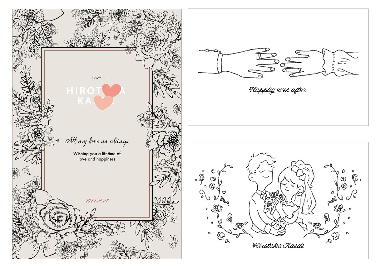 ご結婚祝いに♡かわいいイラスト作成します かわいくておしゃれなイラストを飾りませんか? イメージ3