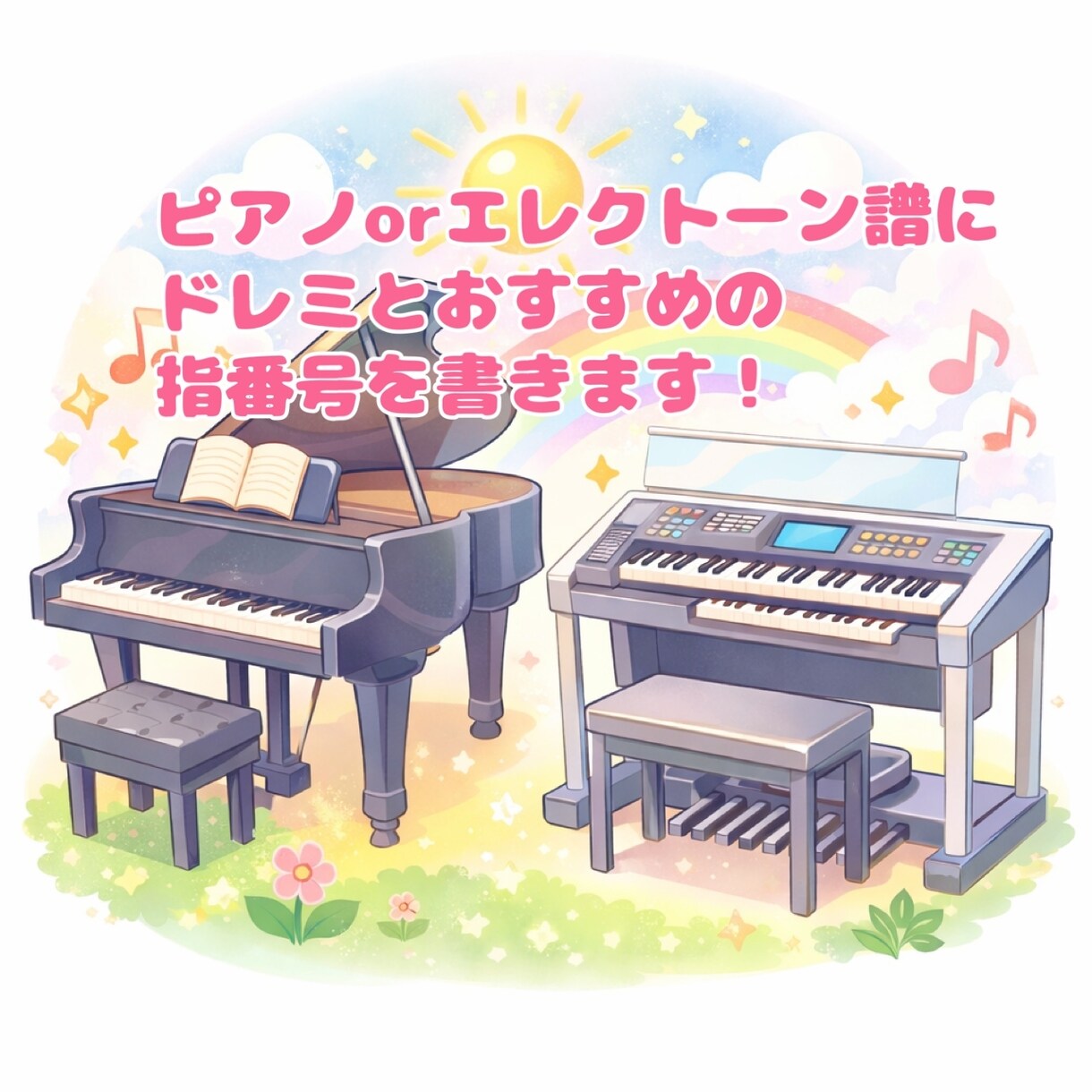楽譜にドレミと指番号を書きます ピアノorエレクトーン譜限定！ イメージ1