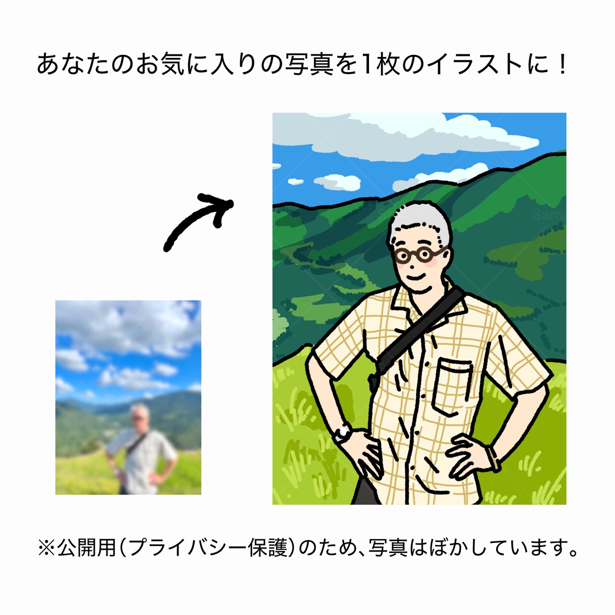 あなたのお気に入りの写真をゆるいイラストにします 二次利用やアイコンへの利用などもお気軽にご相談ください♪ イメージ5