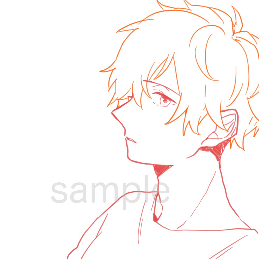 色分けラフ描きます ラフまでの時間を短縮したい方・線画以降は自分で描きたい方へ イメージ1