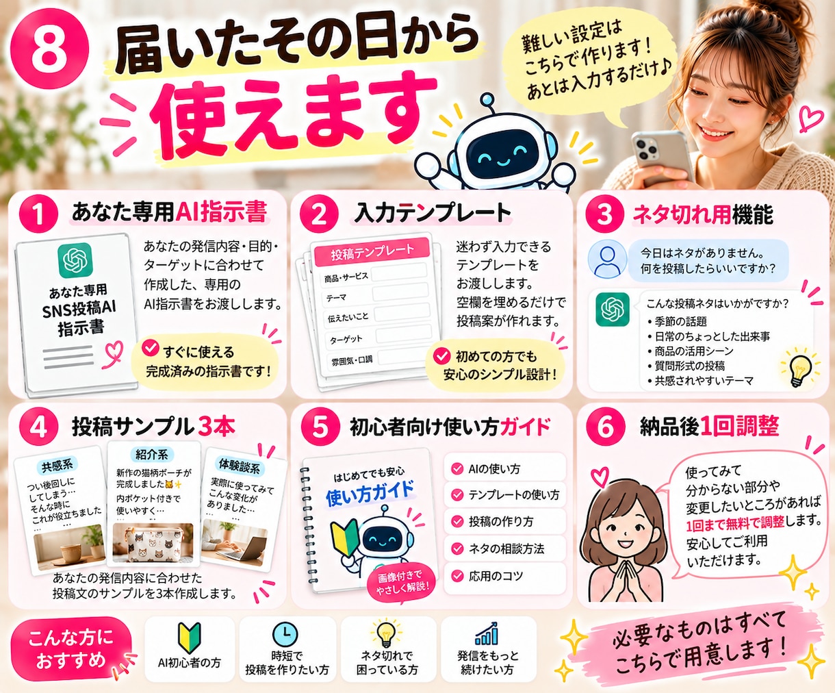 あなた専用のSNS投稿AIを作ります 毎日の「何を投稿しよう？」をラクにします イメージ8