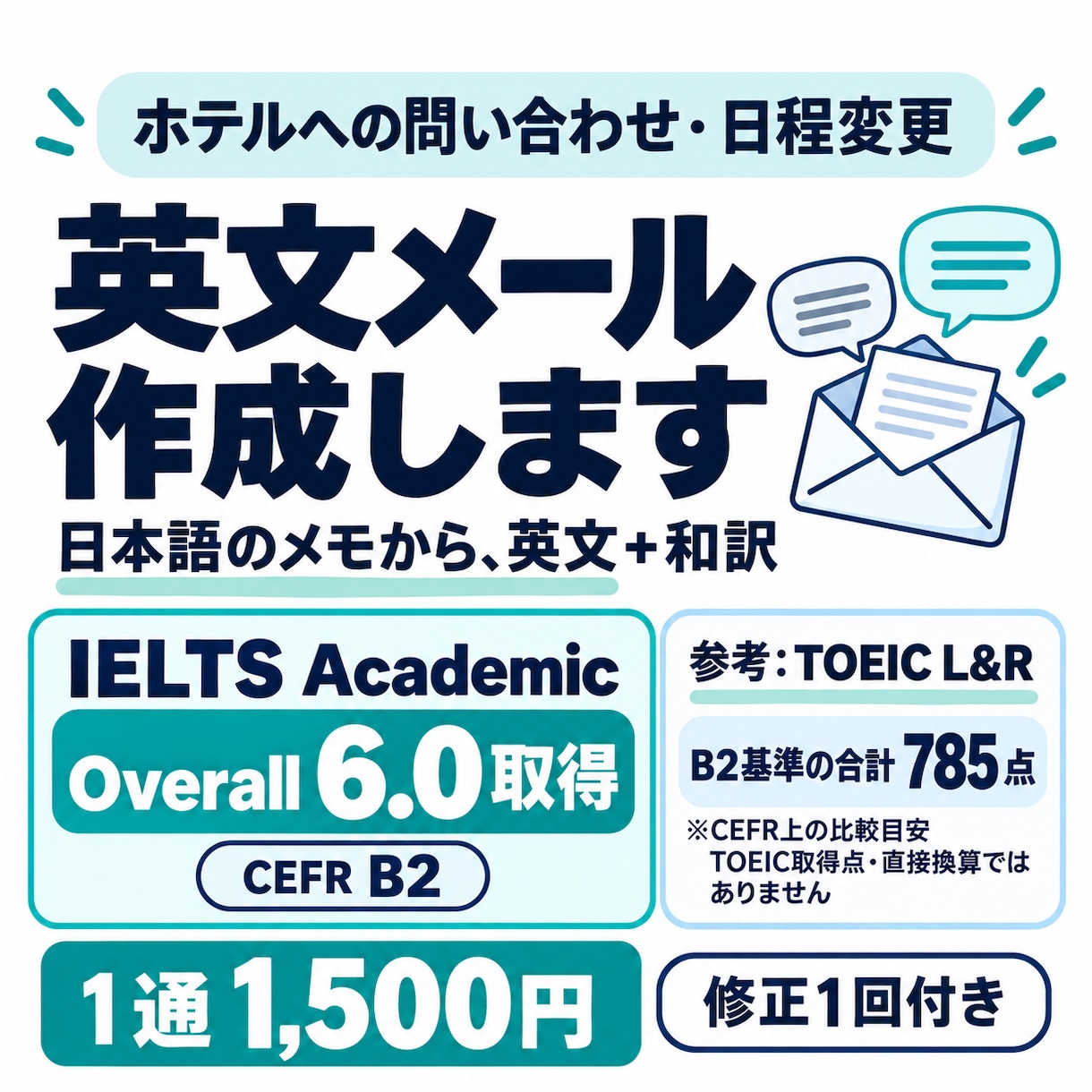 旅行・日程変更の英文メールを作成します 日本語の箇条書きから、英文と和訳をお届け イメージ1