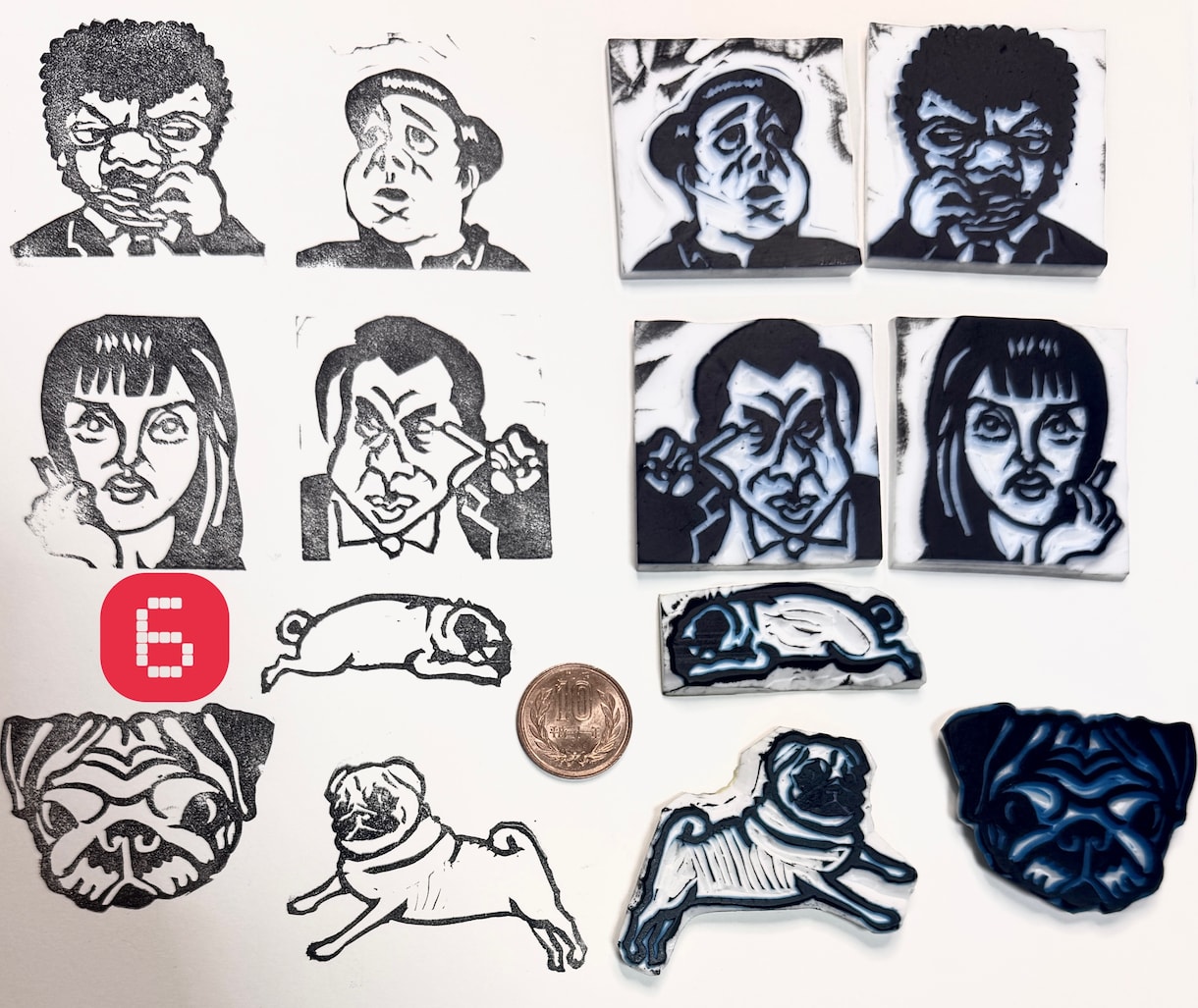 あなたの似顔絵を消しゴムはんこにします 写真をもとに似顔絵を描き、そのままはんこに！ イメージ8
