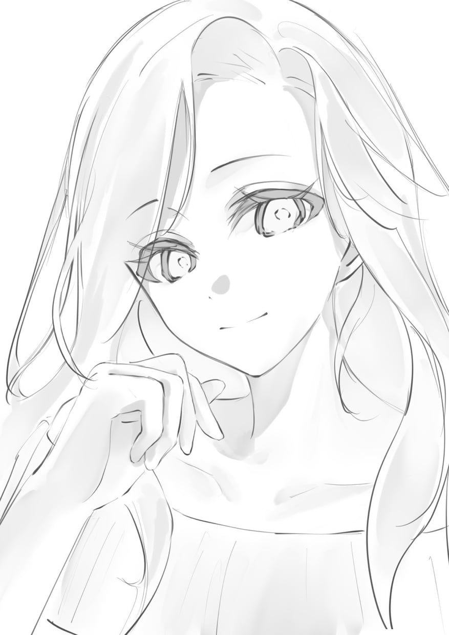 イラスト描きます 白黒でバストアップイラスト描きます イメージ6