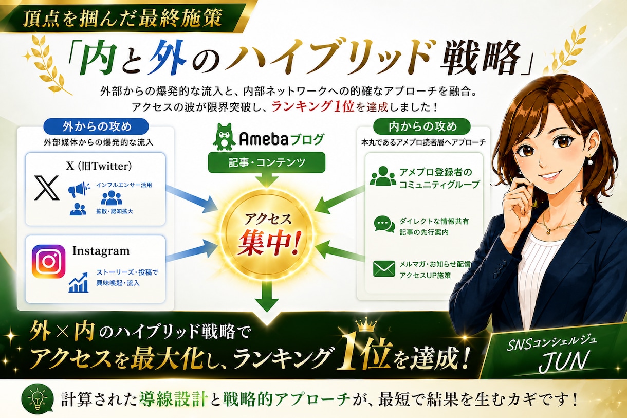 アメブロ開設10日で1位達成！国内アクセスUPます 国内アクセス増加で認知拡大をサポート イメージ5