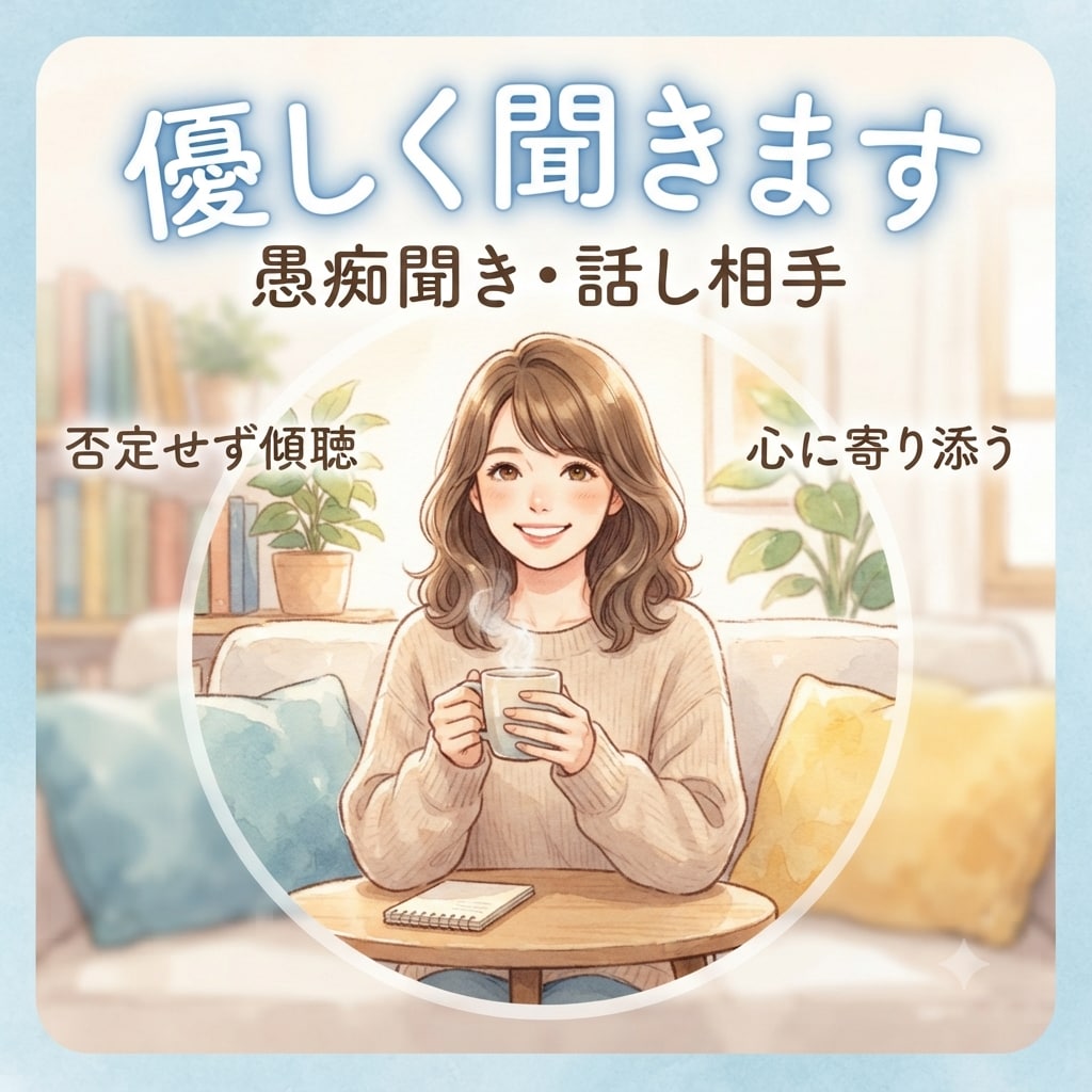 誰にも言えない愚痴、何でも聞きます 恋愛・仕事・人間関係・誰にも言えない話もOK イメージ1