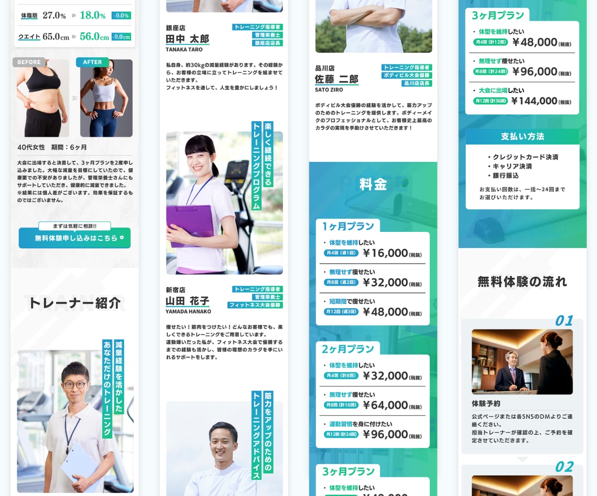 ジム用のCanva LPテンプレートを販売します 自由に編集可能！無料素材のみ使用！『ジム』 イメージ4