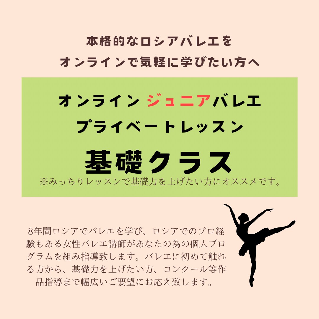 ジュニアバレエのプライベートレッスンをします 基礎力強化を求める子供たちに向けたレッスンです。 イメージ1