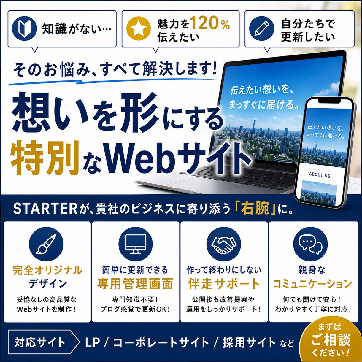 貴社だけの特別なページを作ります Web知識はゼロでOK！貴社だけの完全オリジナルWebサイト イメージ1