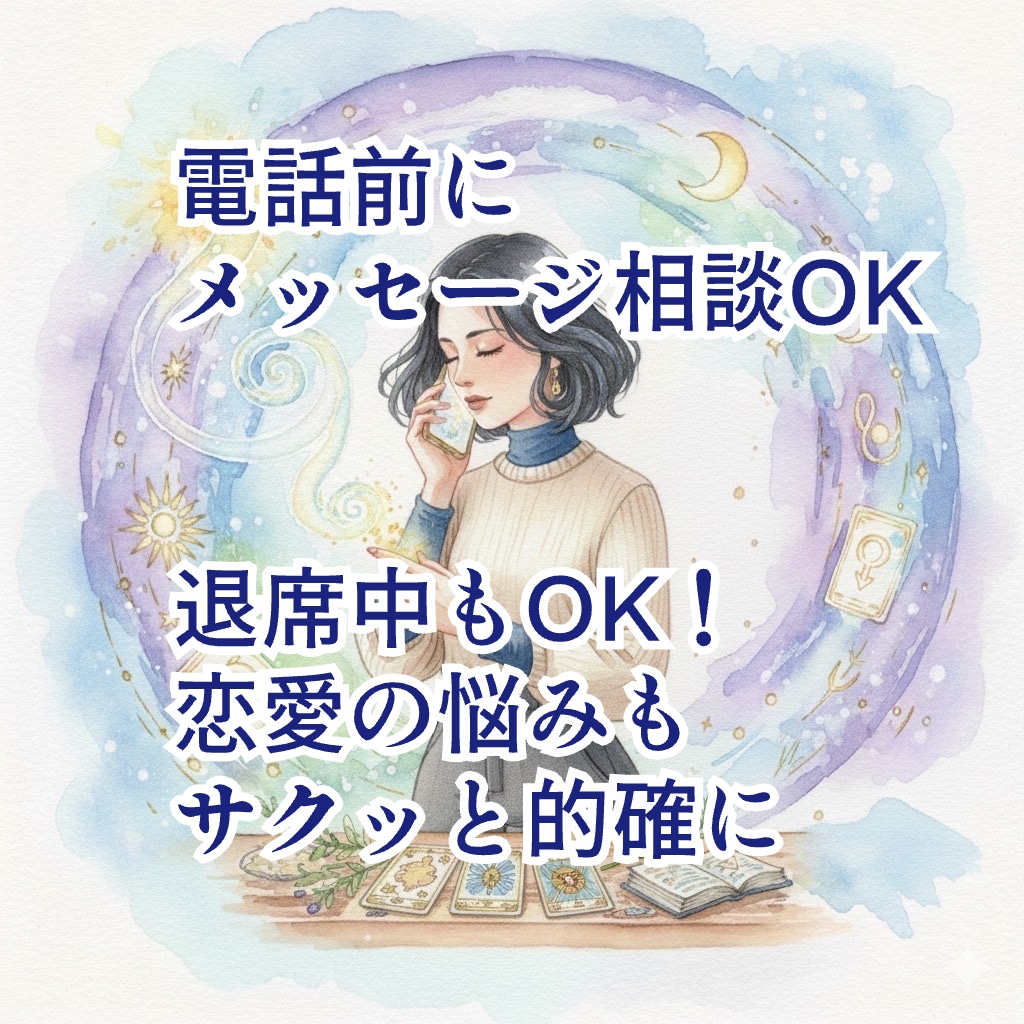 彼の気持ちと行方を読み解きます 復縁・片思い対応タロット｜電話前メッセージ相談 イメージ1