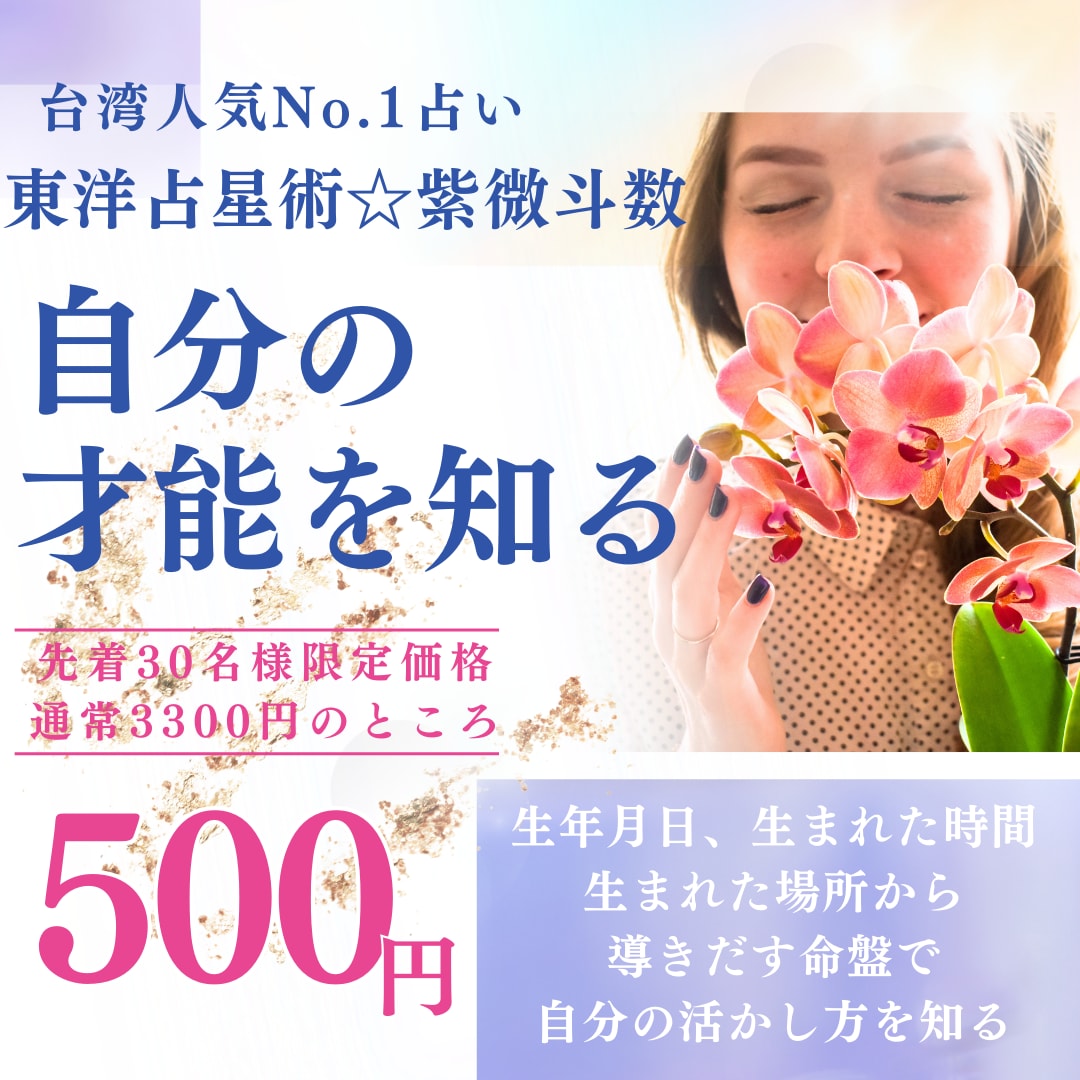 隠れた才能を発掘します 「自分の才能を知る」紫微斗数占い イメージ1