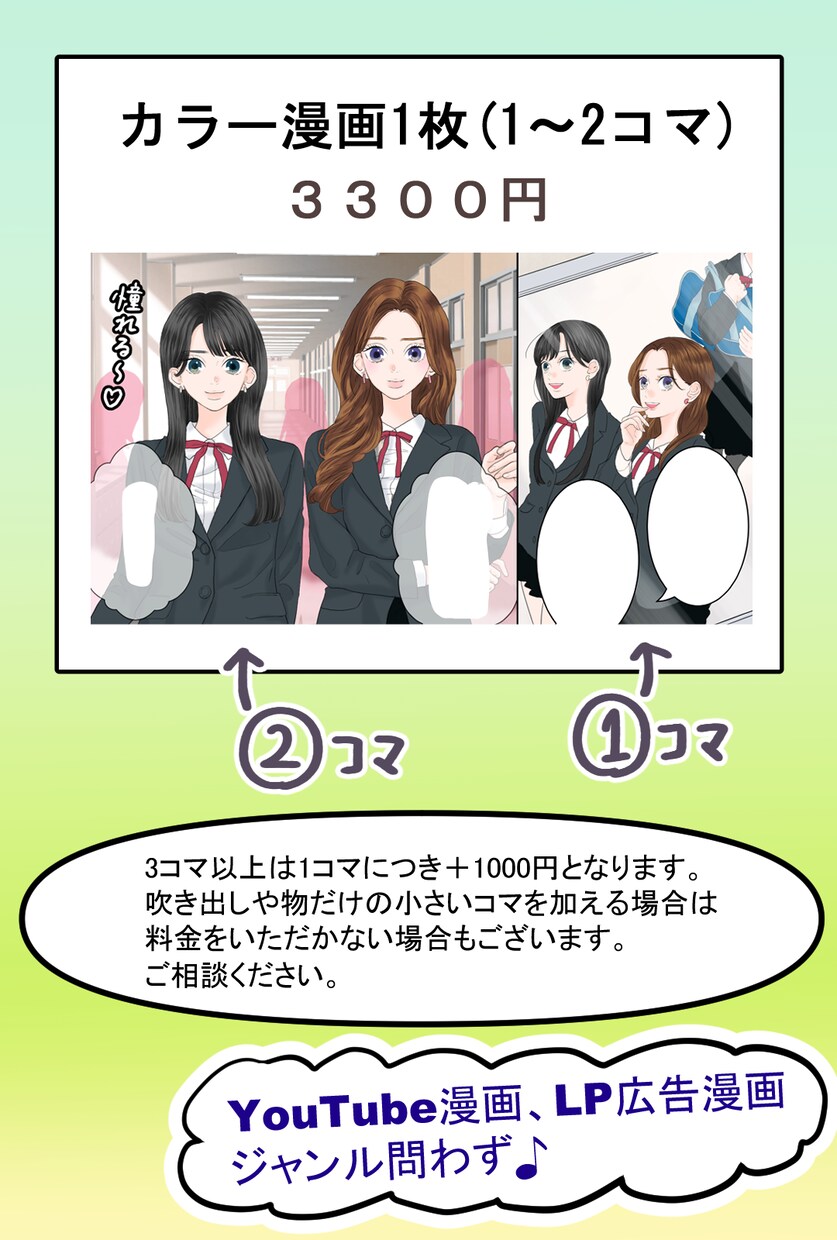 商品PR（YouTube、LP広告）の漫画描きます 商業漫画家が華やかで分かりやすい画面構成に仕上げます！ イメージ4