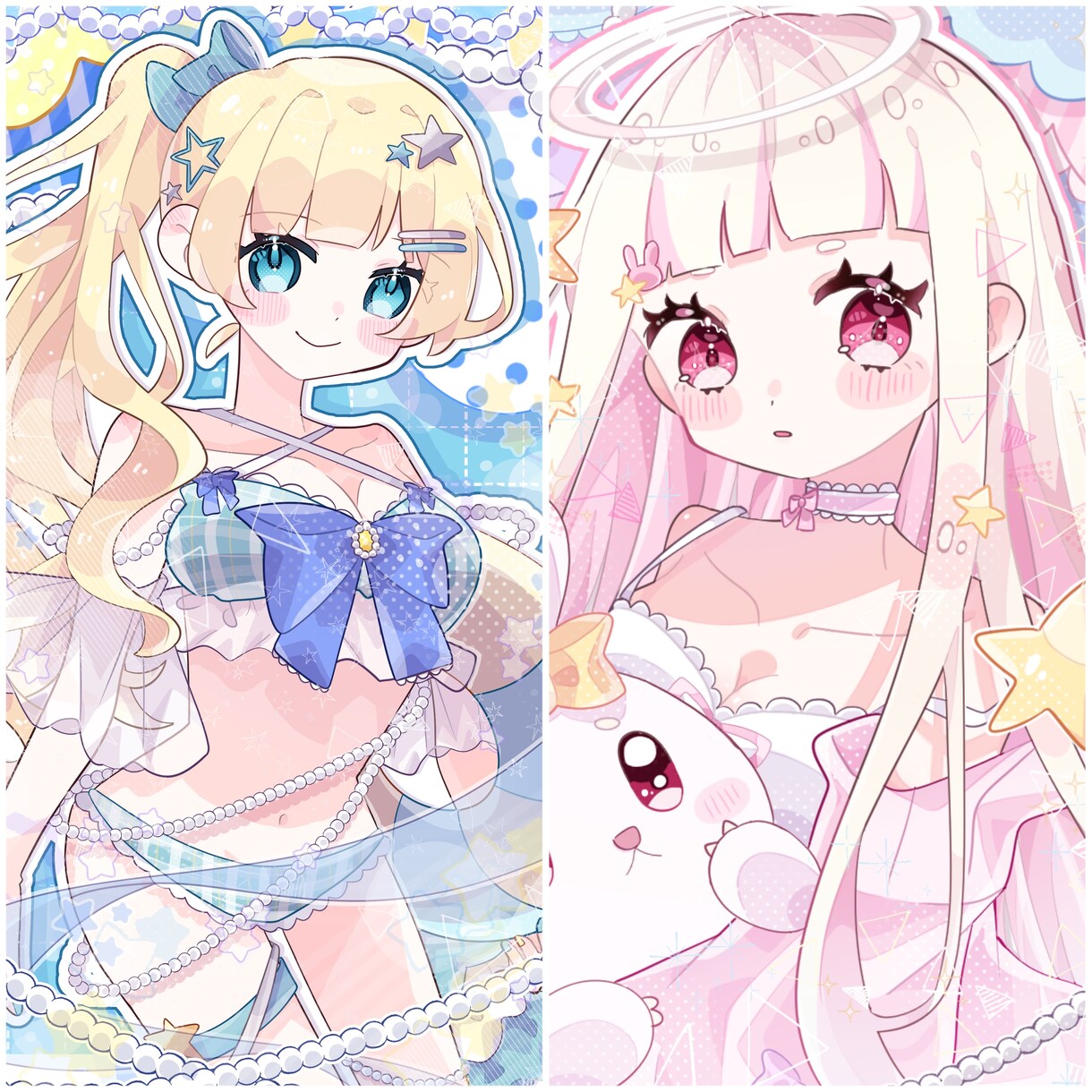 キラキラ可愛いイラスト制作します 1枚絵、アイコン、立ち絵、グッズ用イラストなど イメージ4