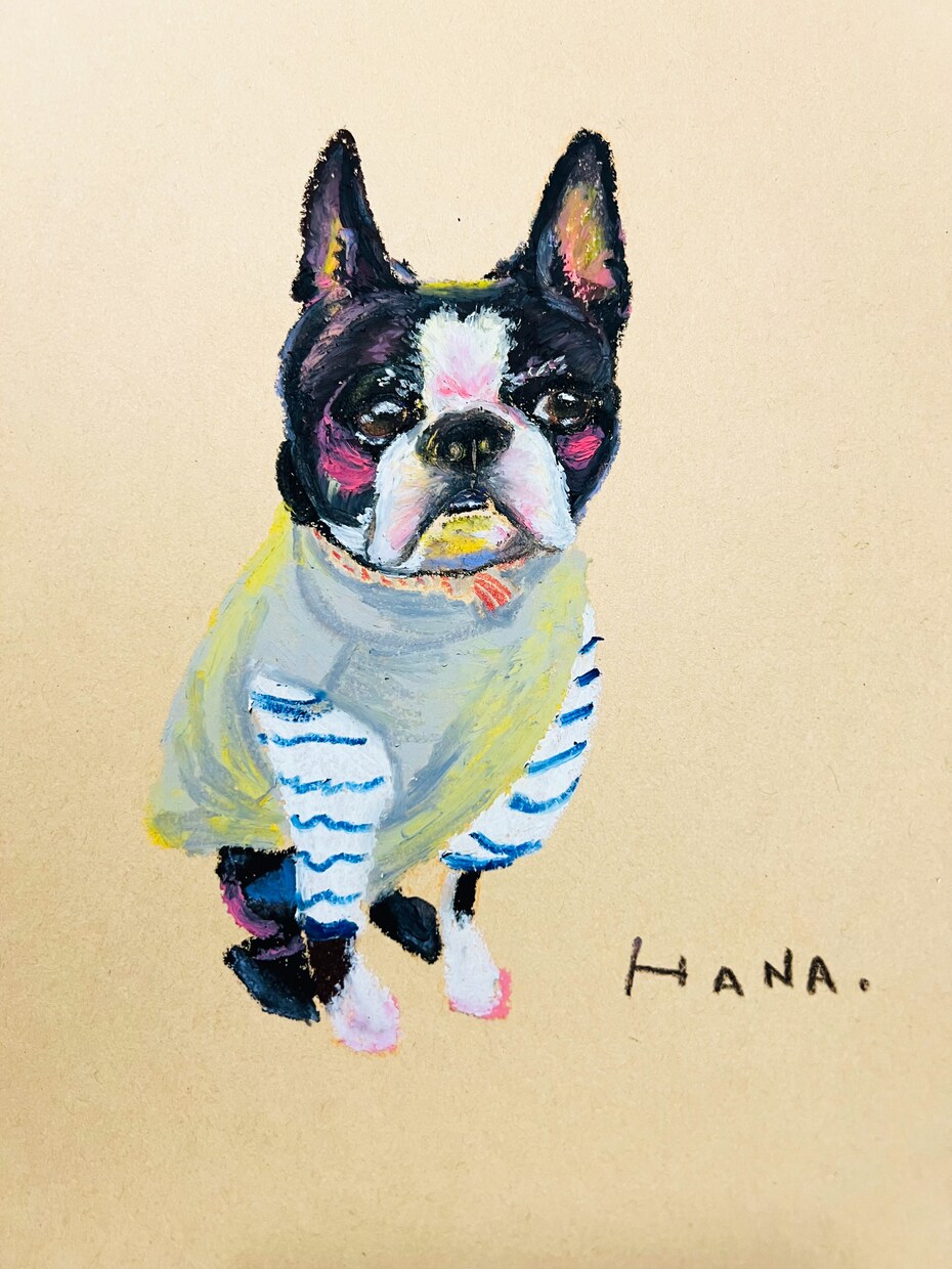 全身 / 大切な愛犬のイラストを描きます ご家族の好きな色で愛犬を手描きでお届けします イメージ3