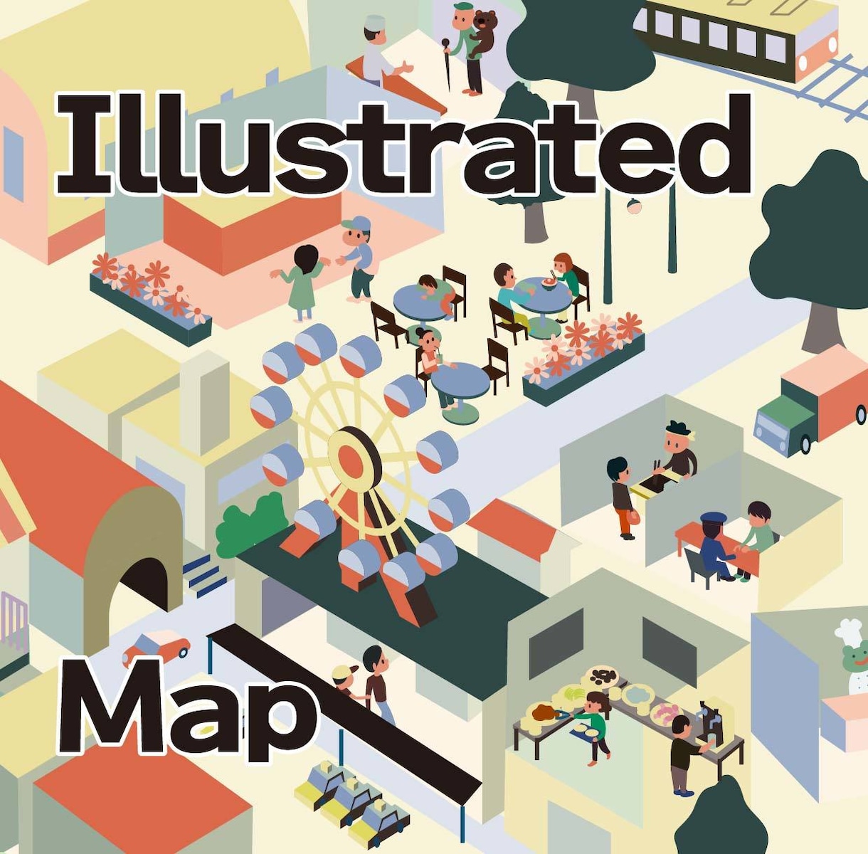 風景イラスト、イラストマップビジョンマップ描きます フラットイラストor線画イラストお好みのタッチでお描きします イメージ1