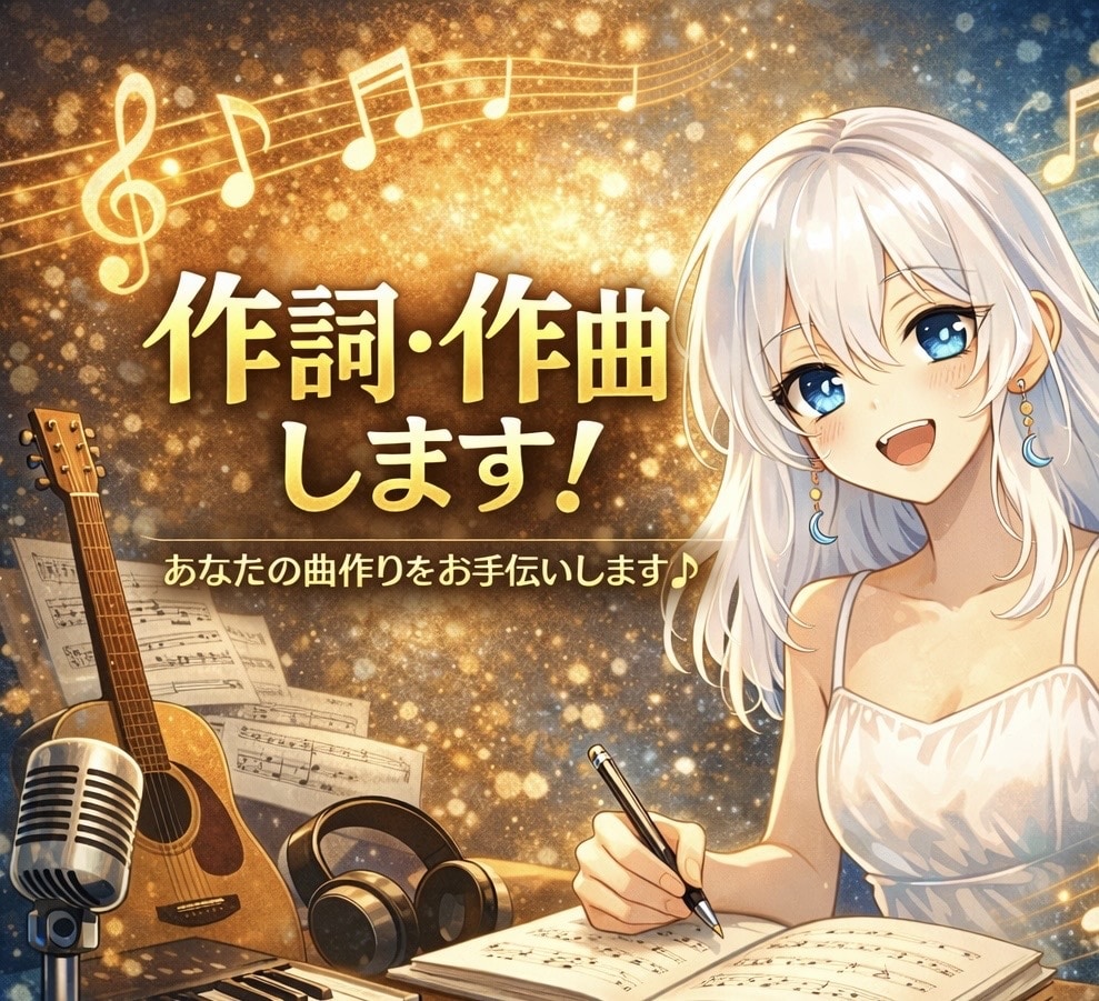 作詞作曲します お得に、高品質なオリジナル曲が欲しい方におすすめ イメージ1