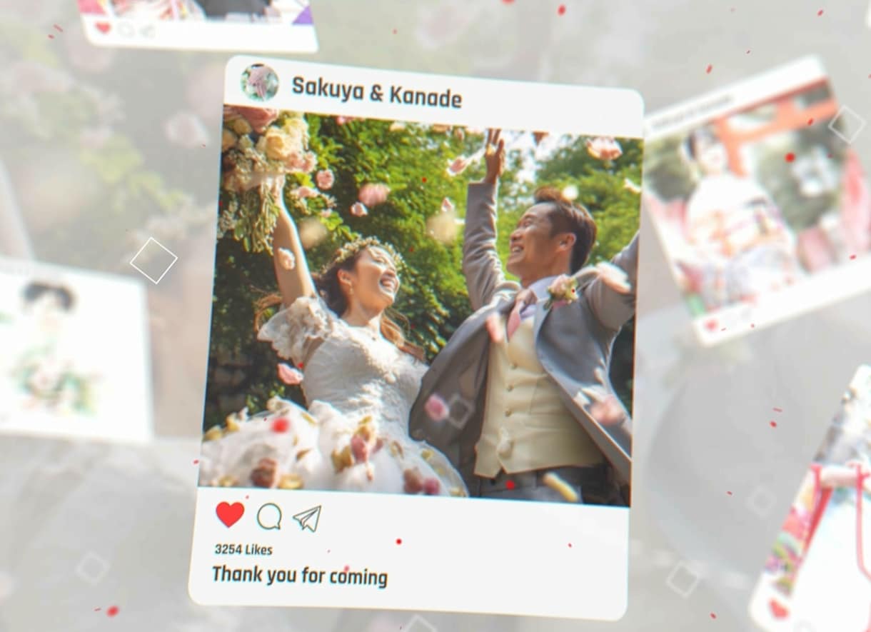 結婚式オープニングムービー(インスタ風)作成します ISUM申請◎修正無制限！ポップなオープニング♪ イメージ7