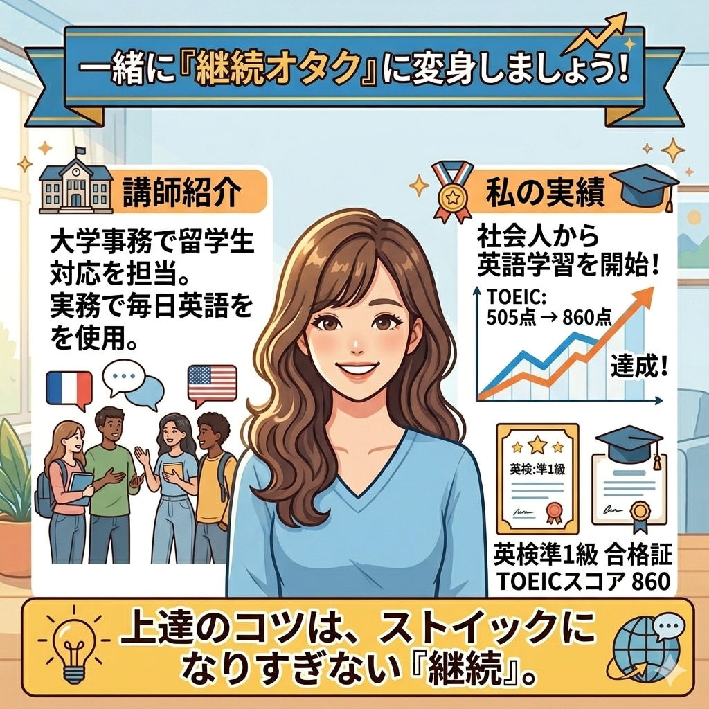 初回特価！土日含め毎朝10分英会話のお手伝いします 継続オタクの私が習慣化をお手伝い！ イメージ4