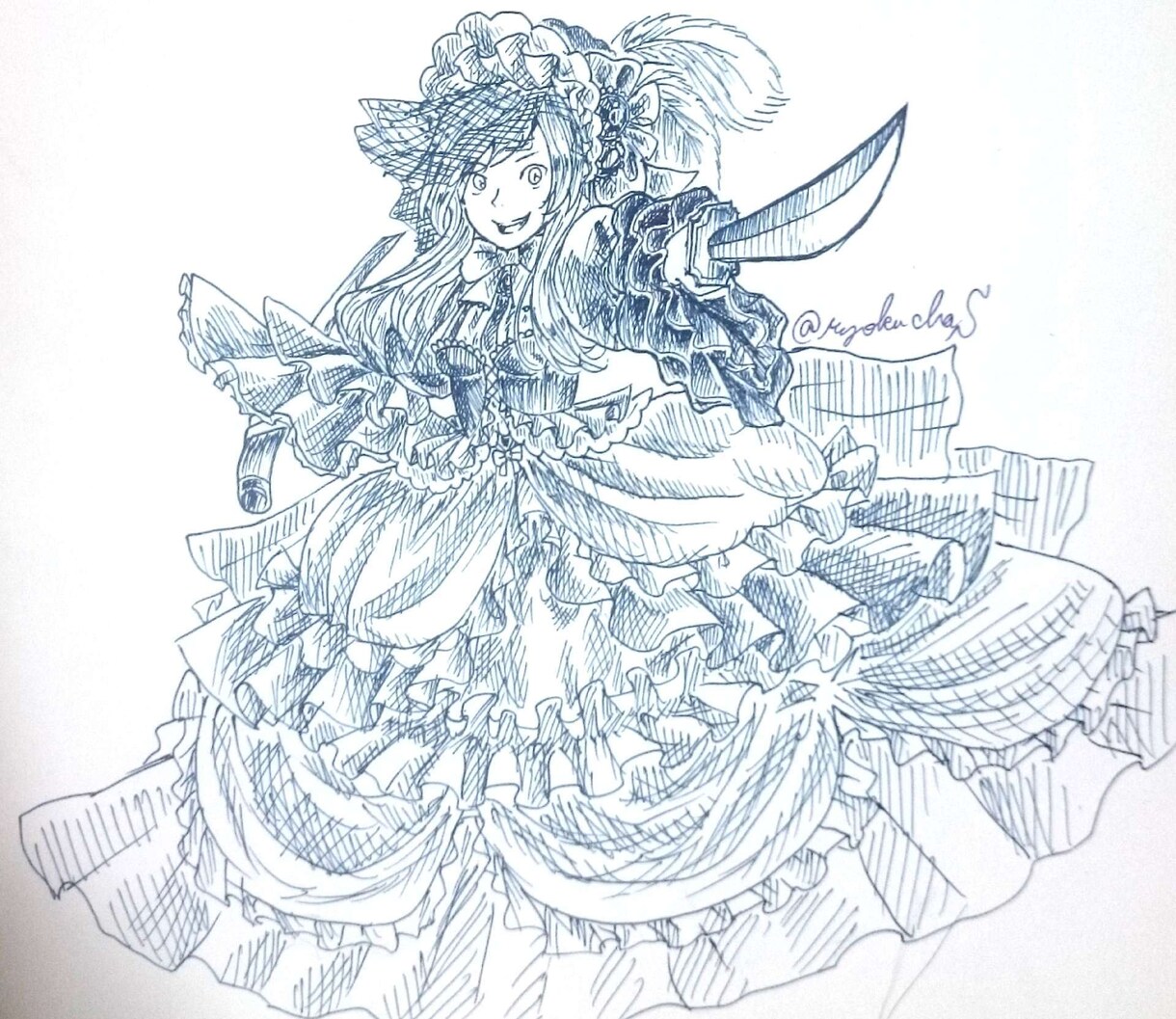 童話調白黒絵のキャラ絵描きます 細かな描き込みで童話のような雰囲気 イメージ2