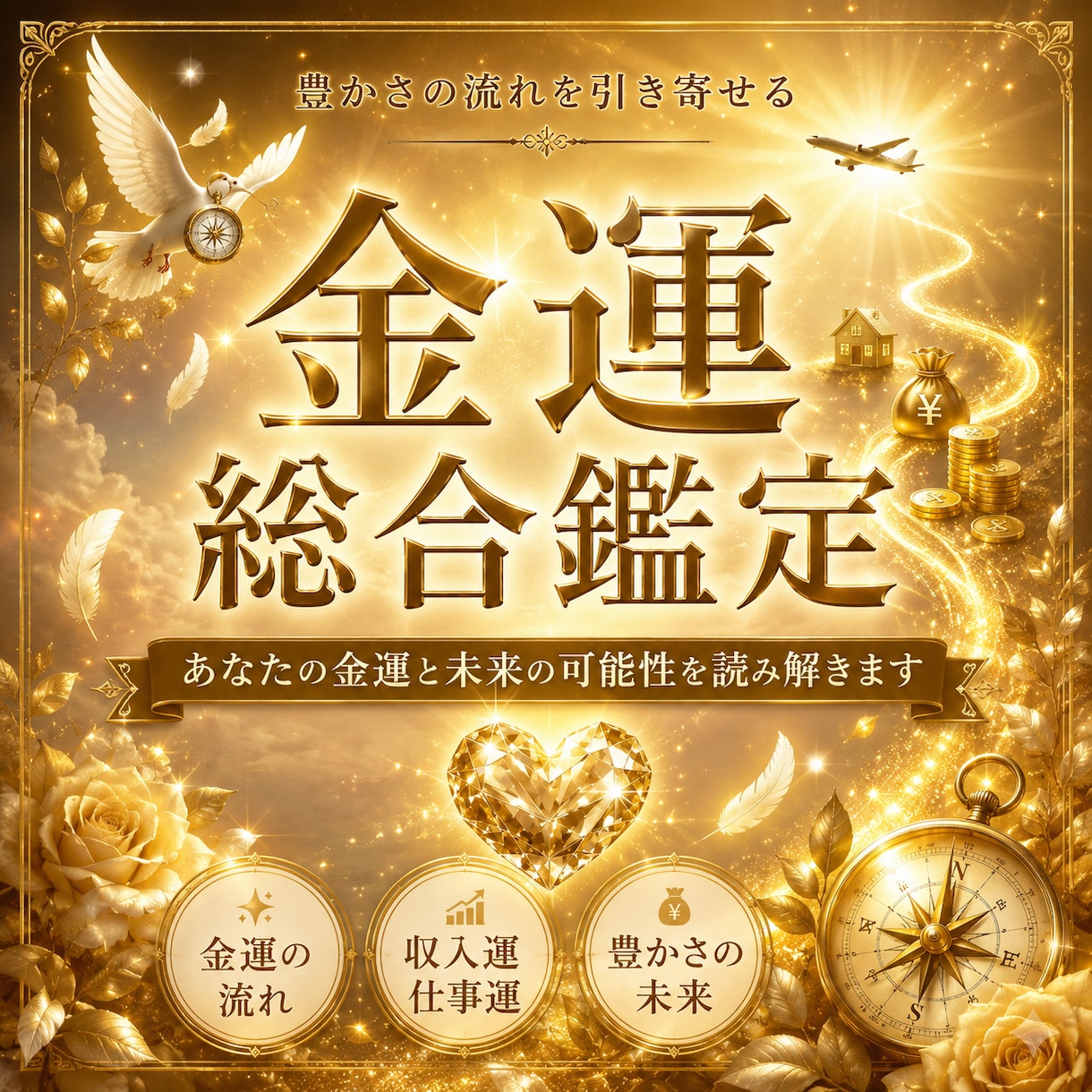 金運鑑定　元CAが金運アップの航路をお伝えします 宝くじの当選報告多数　金運アップ　ボーナスや賃上げも イメージ1
