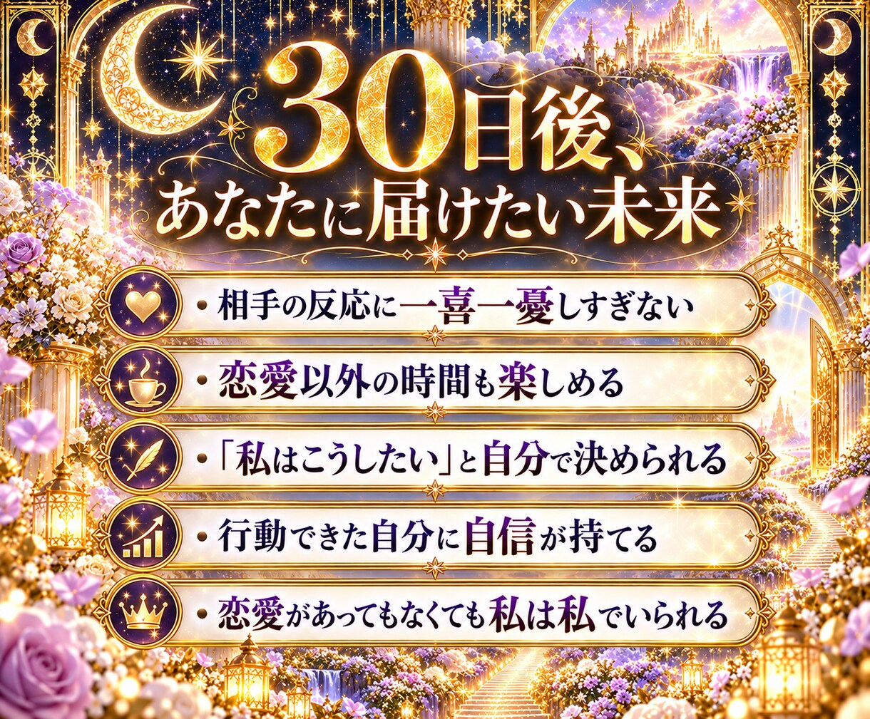 恋愛の不安に寄り添い30日間伴走します 答えを求め続ける恋愛から、自分で人生を選べる30日間へ イメージ4