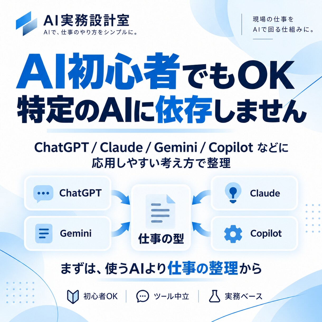 あなたの仕事1つをAIで使える型に整理します AIと人の役割を分け、仕事の型を残します イメージ6