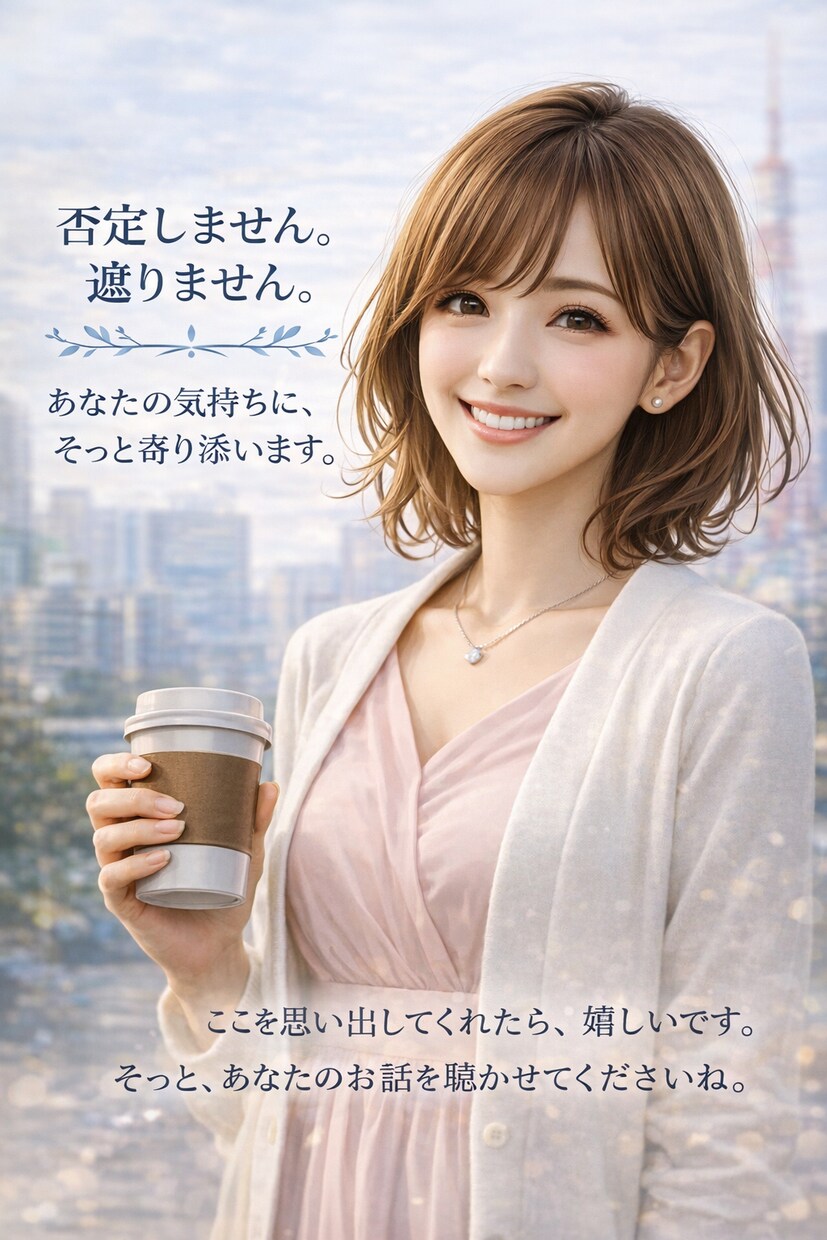 お悩み・恋愛相談、愚痴、話し相手、何でも聞きます とにかく何時間でもゆっくりお話を聞きます。1人じゃないです イメージ1