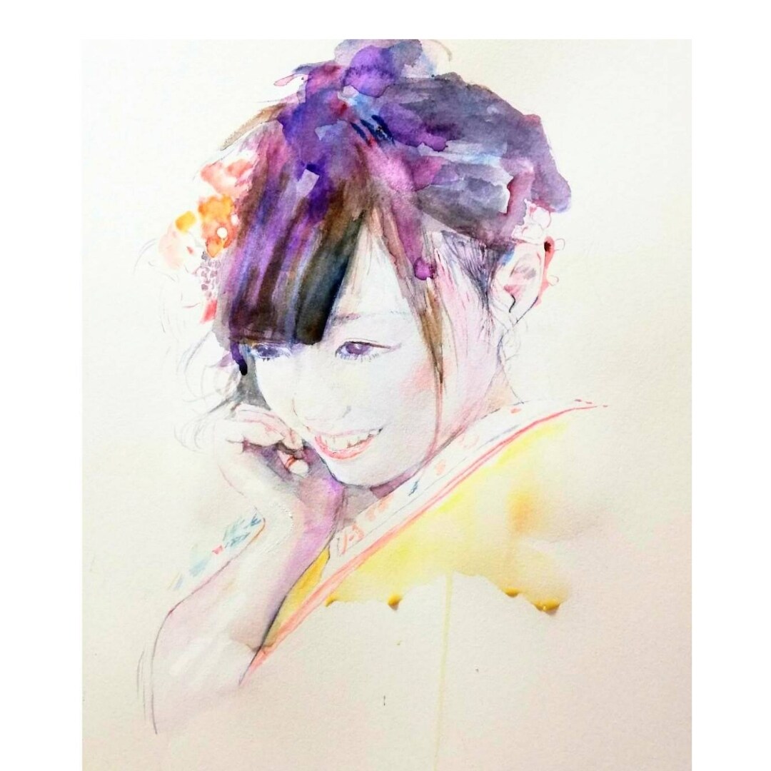 水彩でリアル似顔絵を描きます 手描きの一枚を飾ってください。 イメージ1